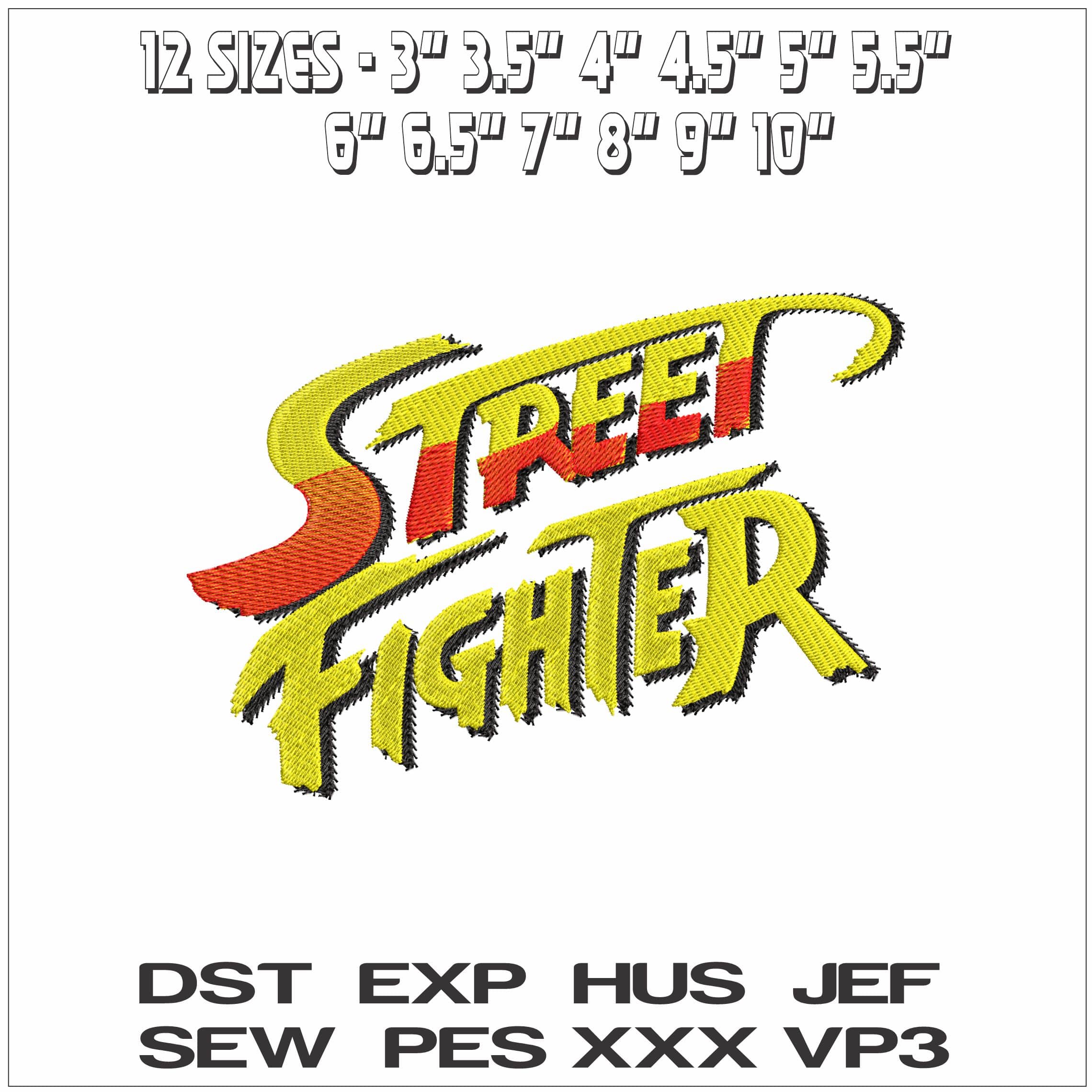 Street Fighter Title - Elegant embroidery design file - instant download — view 2