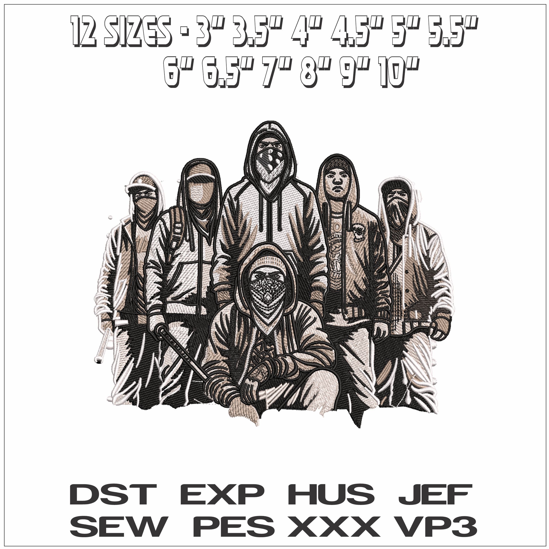Street Gang - Elegant embroidery design file - instant download — view 2