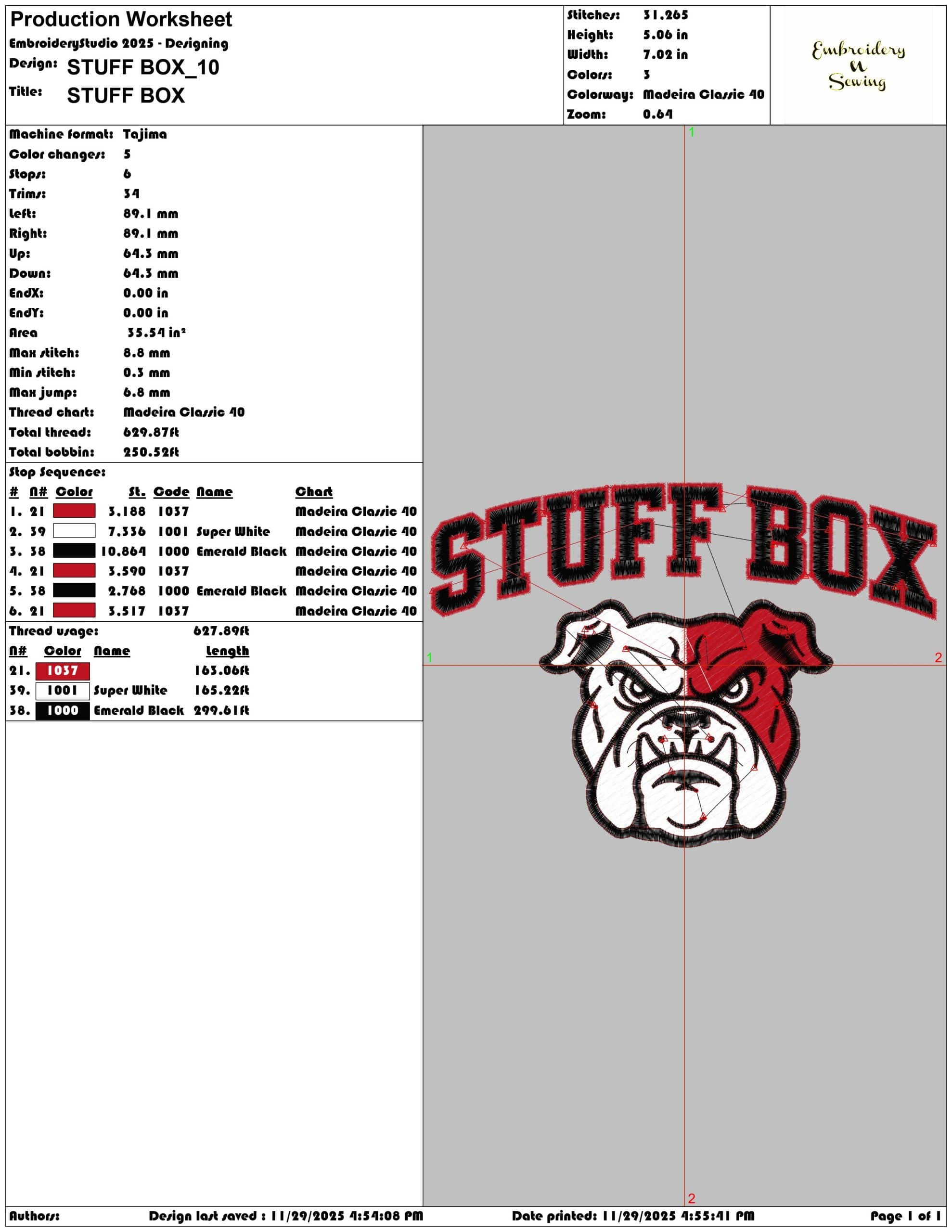 STUFF BOX - Elegant embroidery design file - instant download — view 3