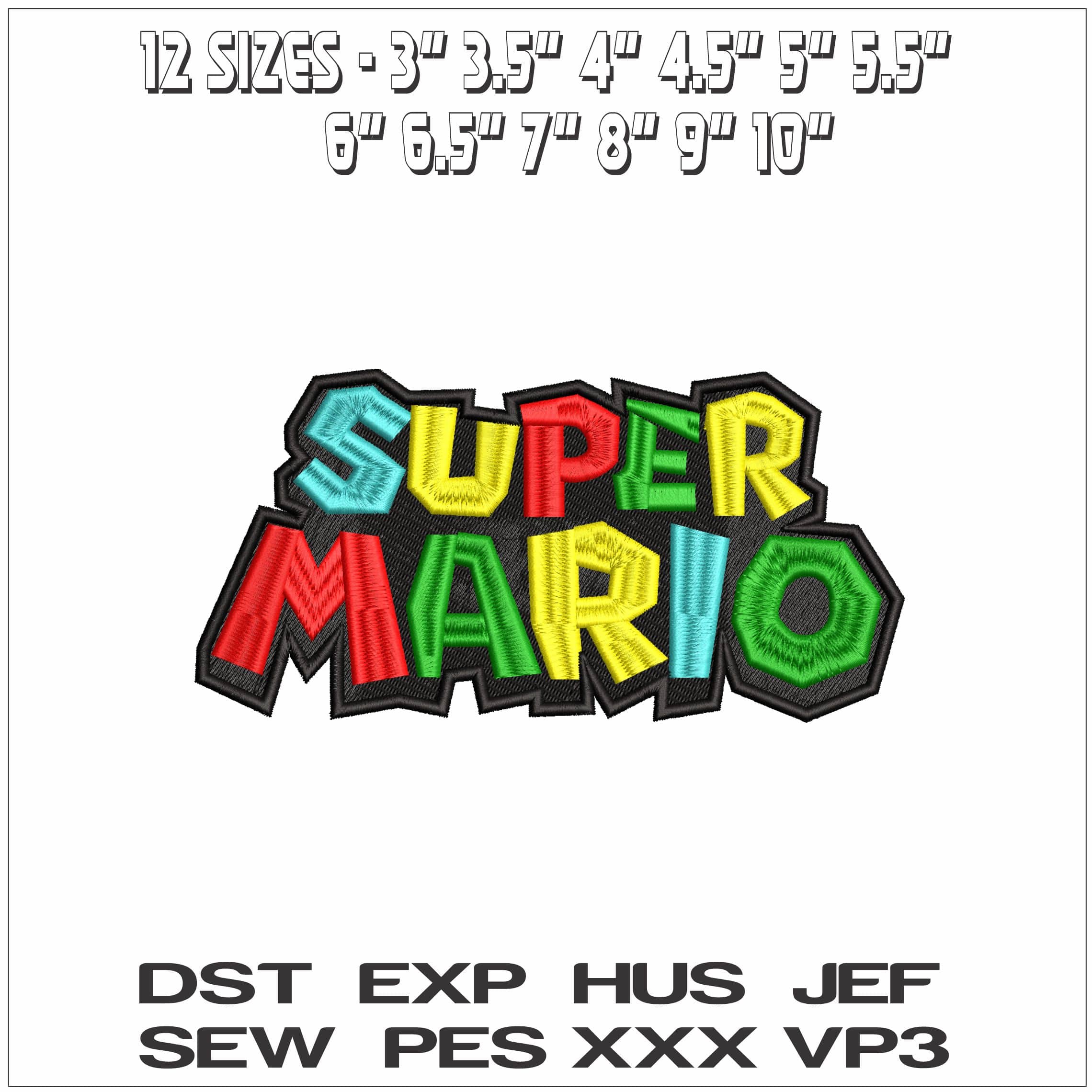 Super Mario Logo - Elegant embroidery design file - instant download — view 2