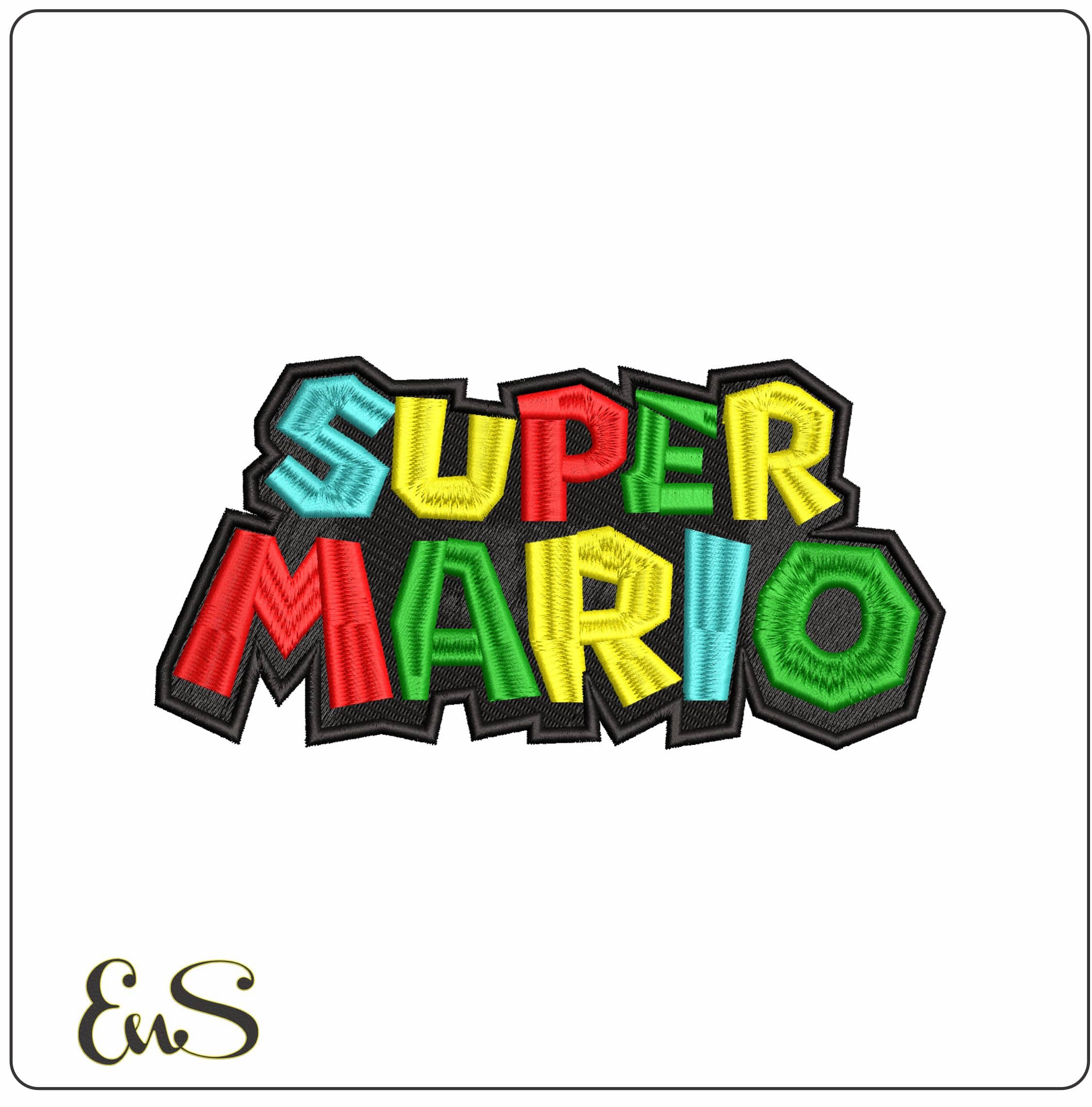 Super Mario Logo - Elegant embroidery design file - instant download