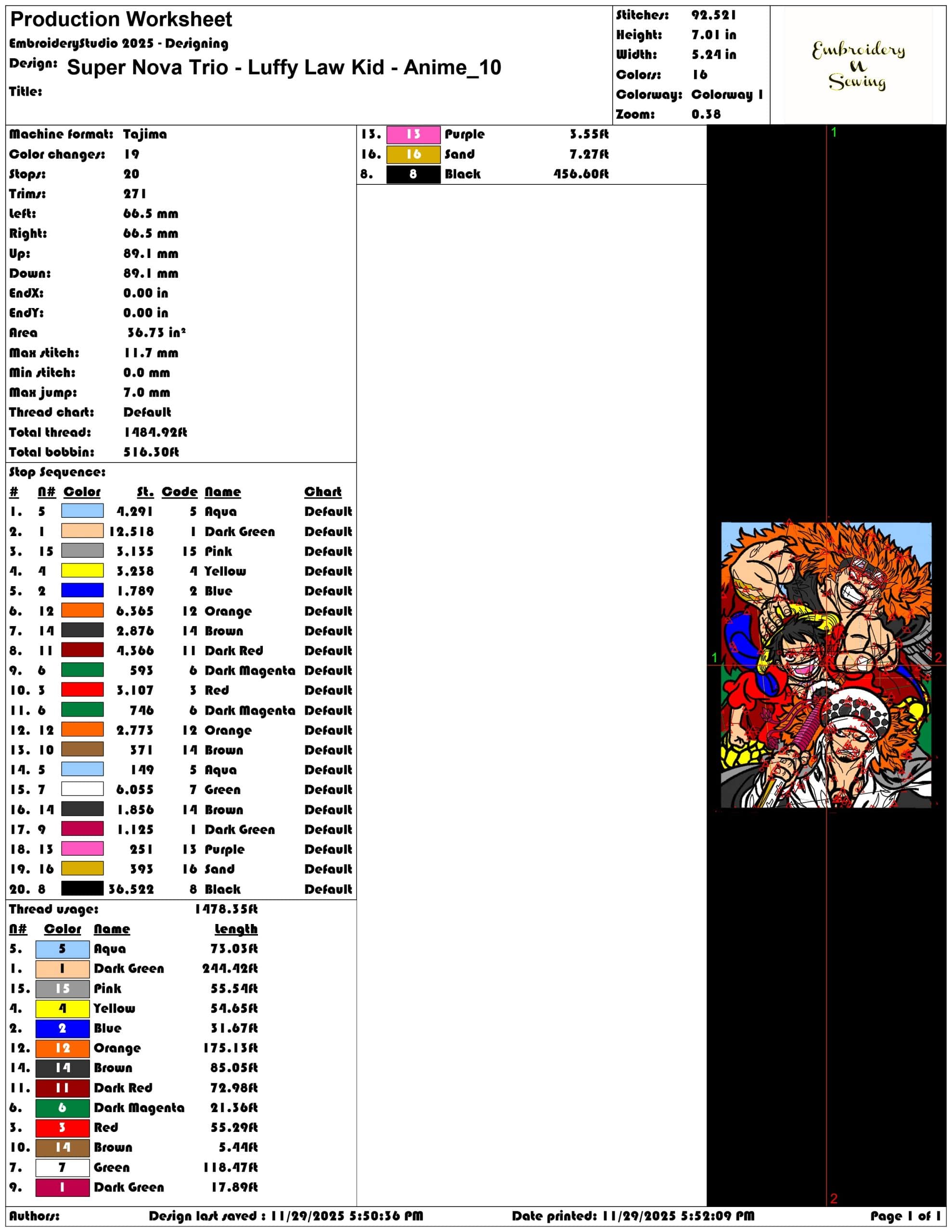 Super Nova Trio Luffy Law Kid Anime - Elegant embroidery design file - instant download — view 3