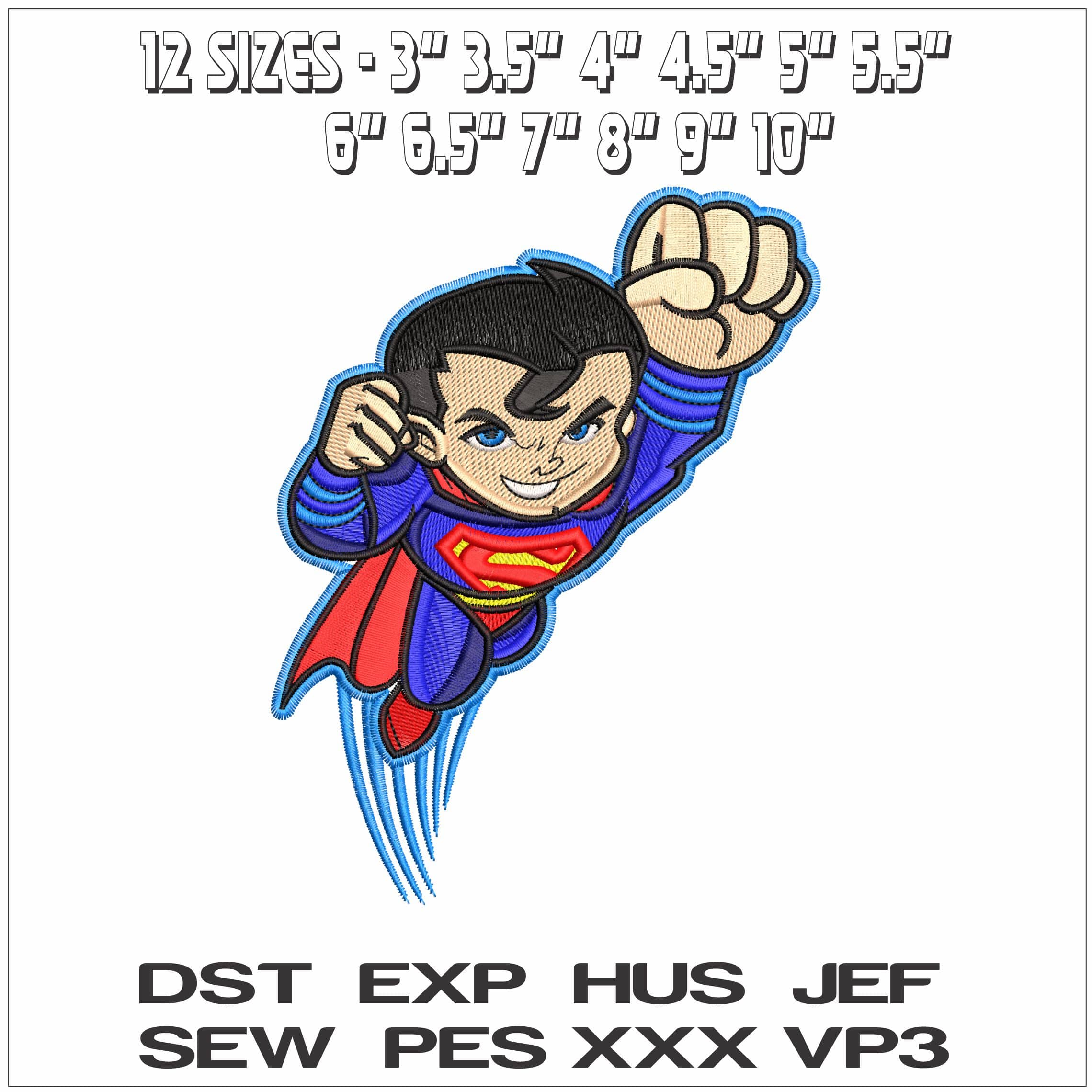 Superboy - Elegant embroidery design file - instant download — view 2