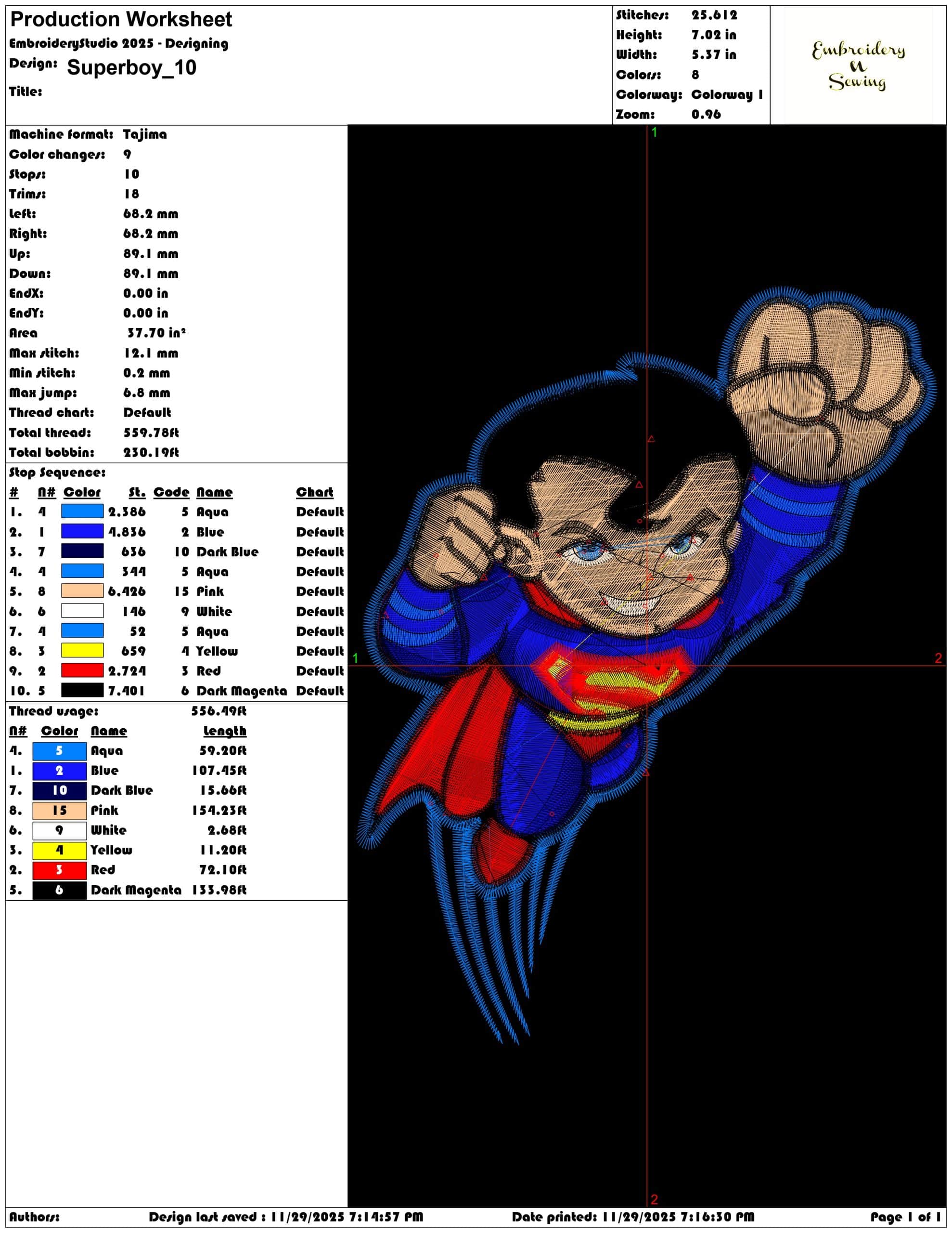Superboy - Elegant embroidery design file - instant download — view 3