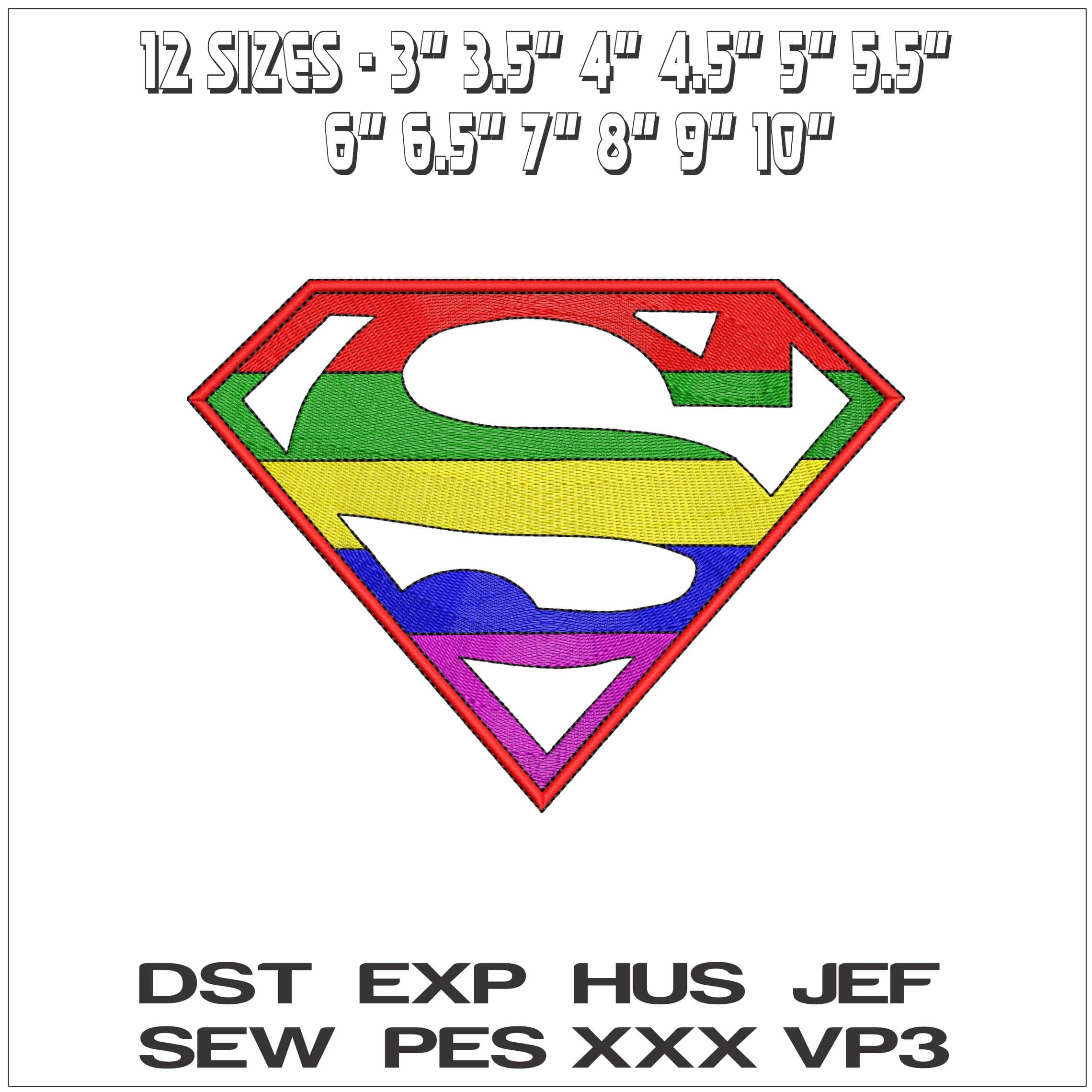 Superman Sign LGBT - Elegant embroidery design file - instant download — view 2