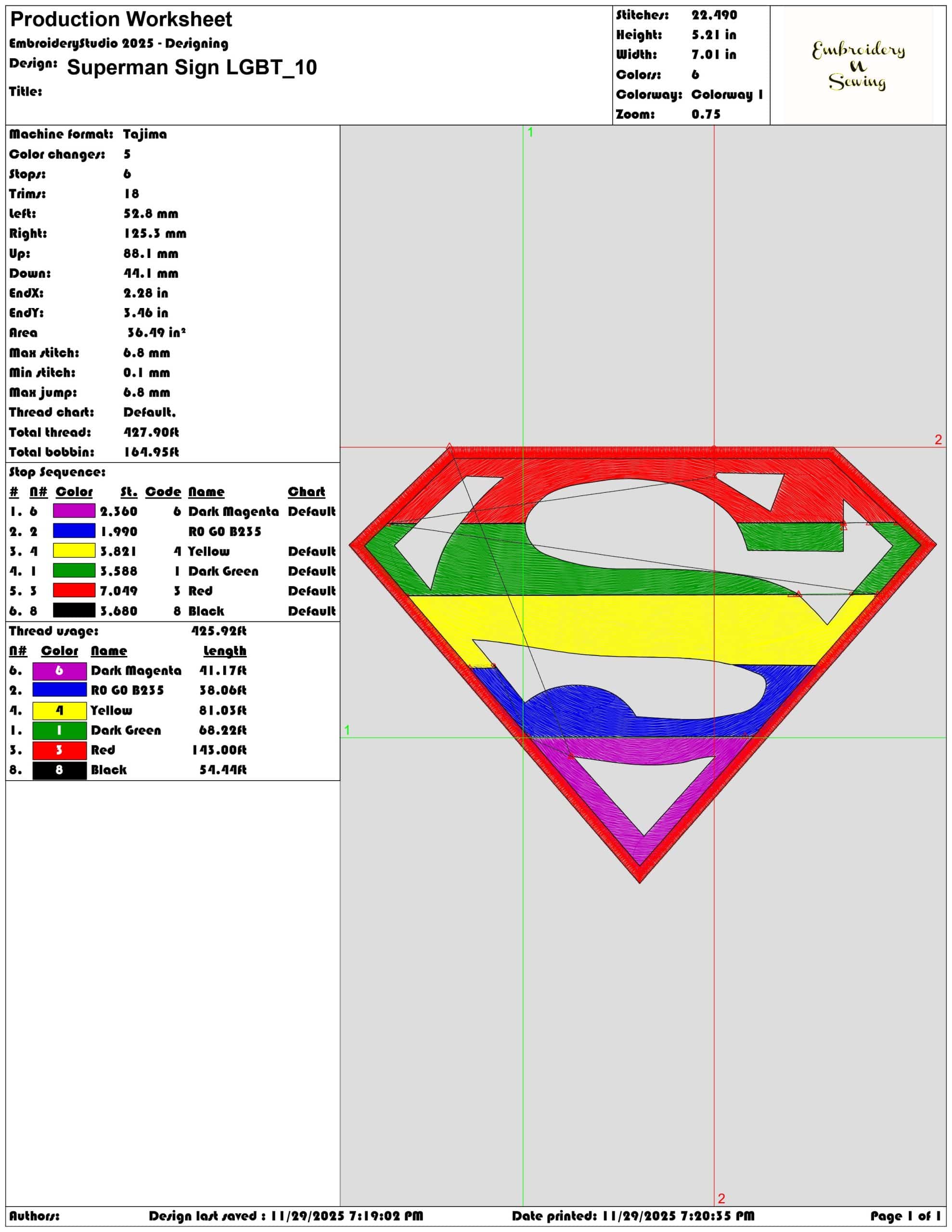 Superman Sign LGBT - Elegant embroidery design file - instant download — view 3