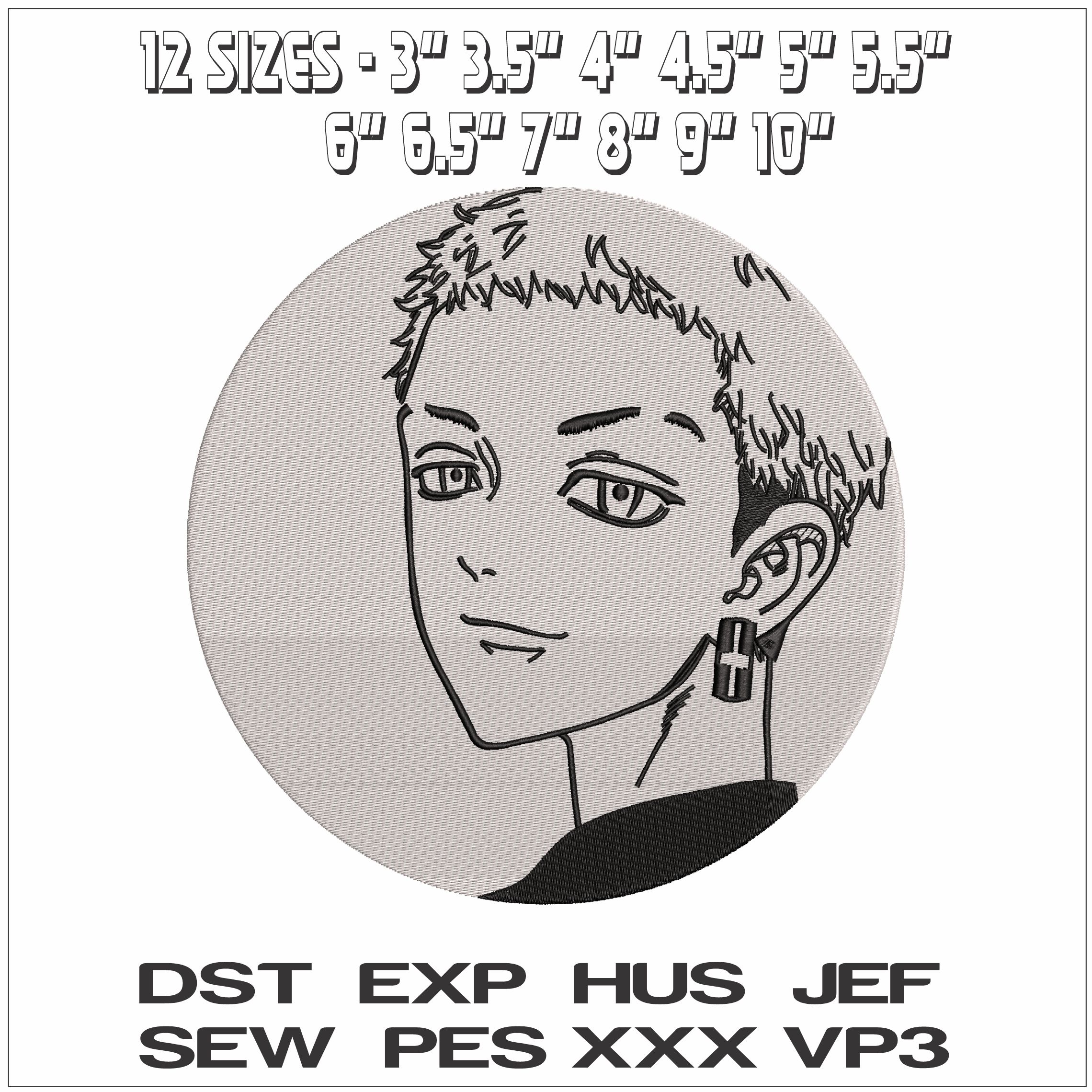 Takashi Mitsuya Tokyo Revengers Anime - Elegant embroidery design file - instant download — view 2