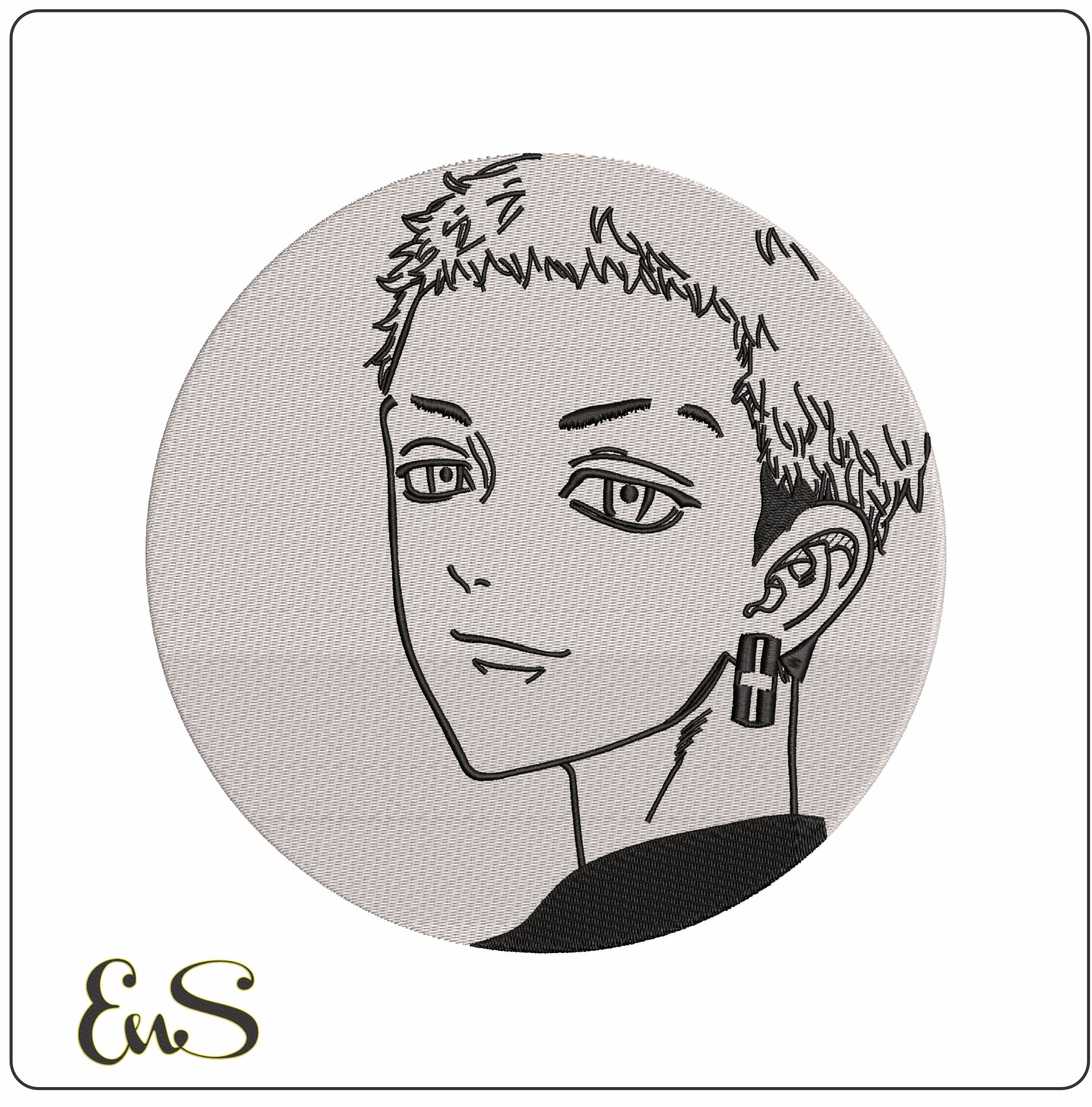 Takashi Mitsuya Tokyo Revengers Anime - Elegant embroidery design file - instant download