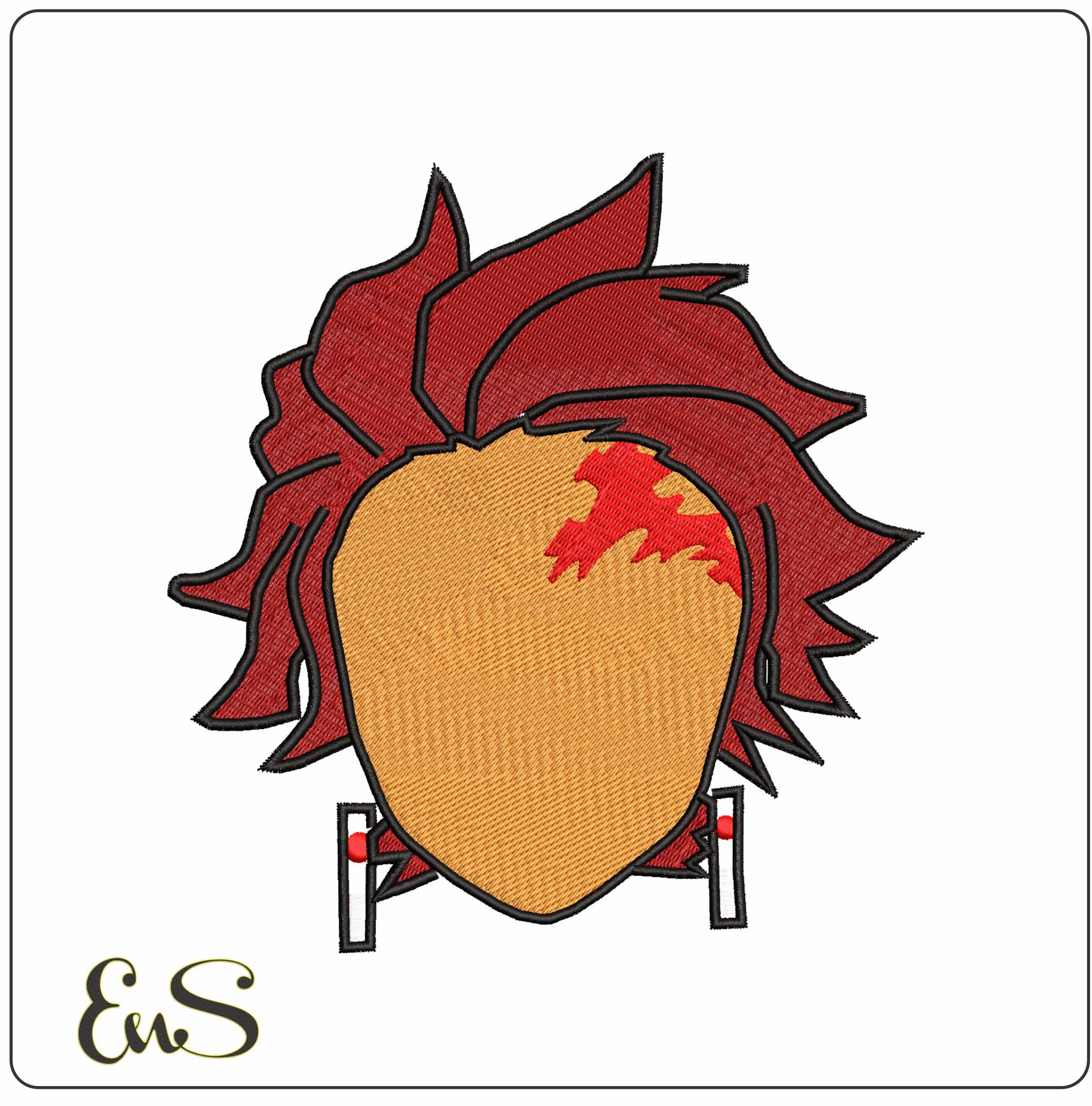 Tanjiro Kamado Anime - Elegant embroidery design file - instant download