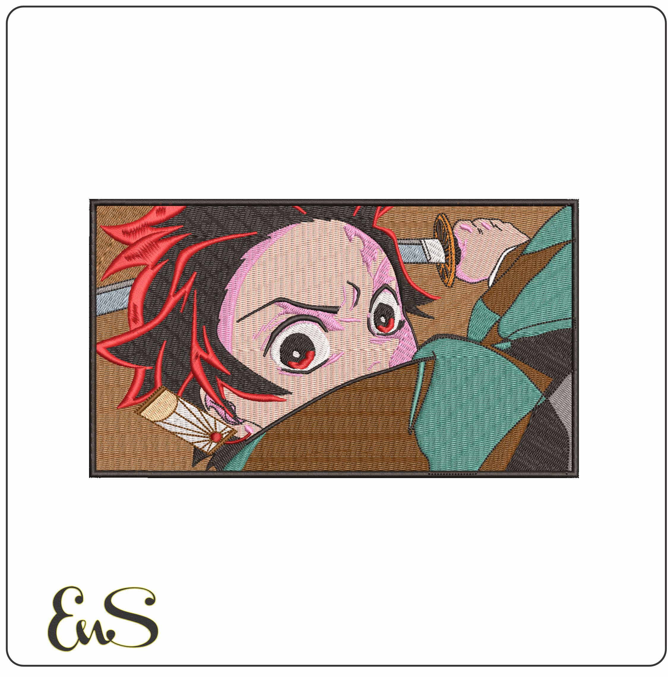 Tanjiro Kamado with sword Demon Slayer Anime - Elegant embroidery design file - instant download