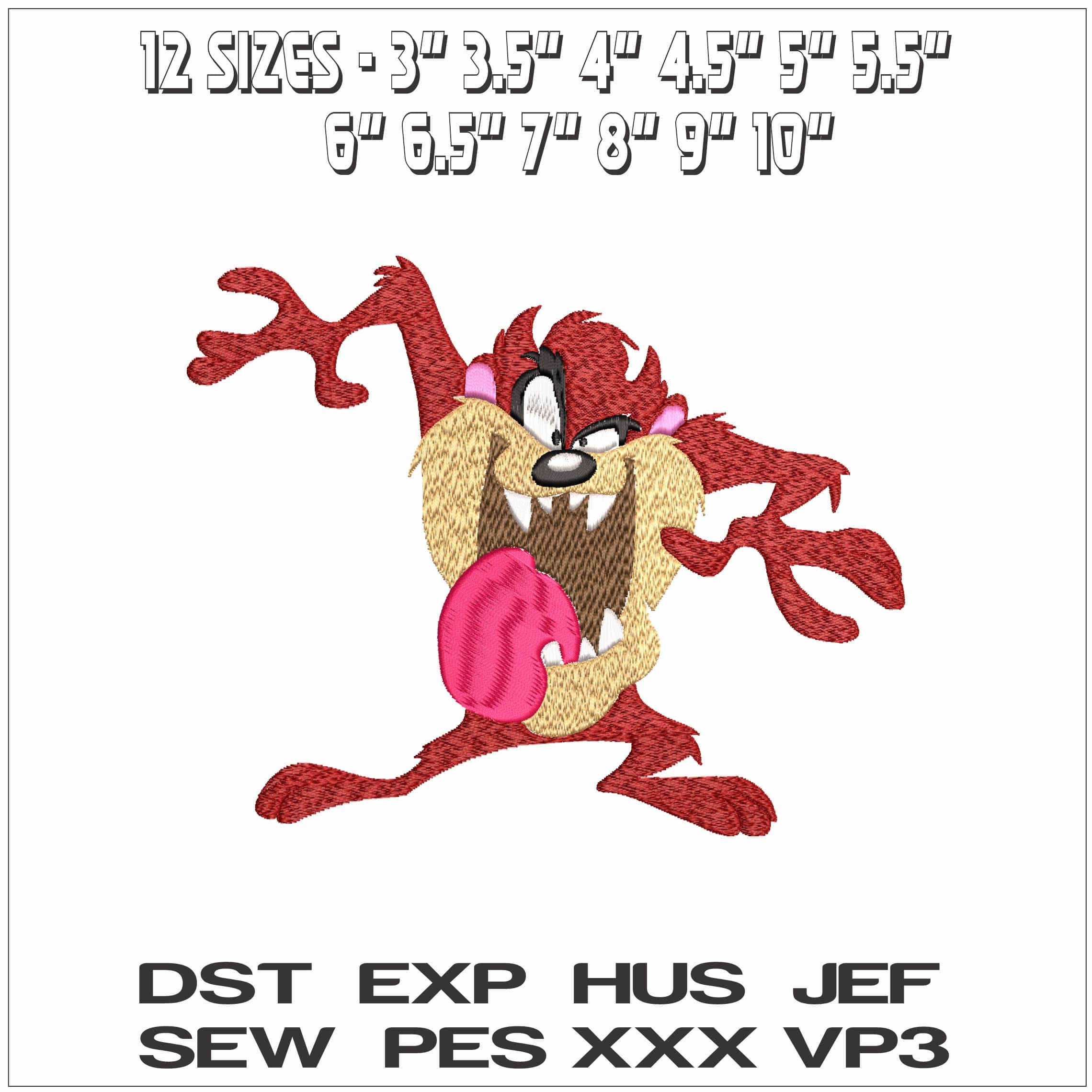 Taz Looney Tunes - Elegant embroidery design file - instant download — view 2