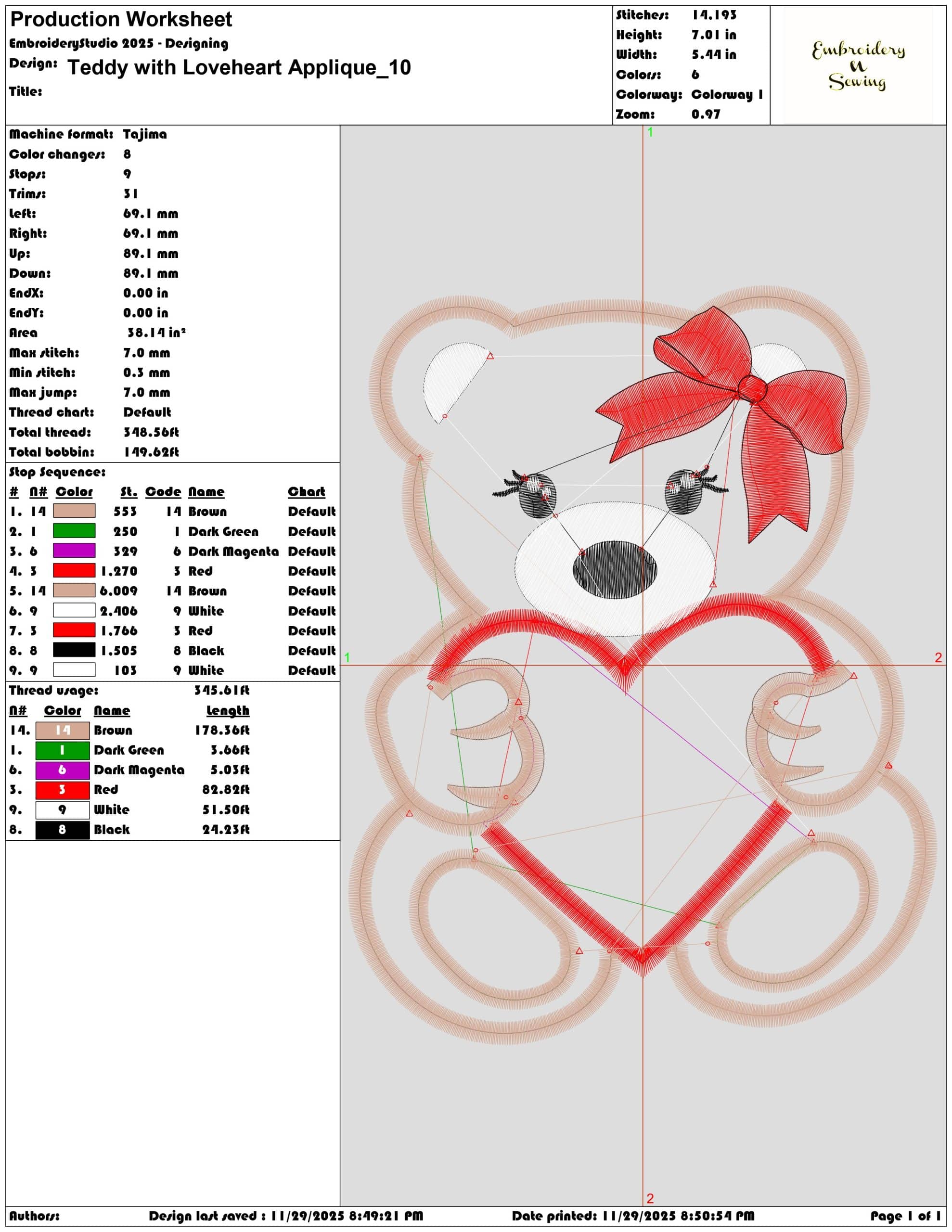 Teddy with Loveheart Applique - Elegant embroidery design file - instant download — view 3
