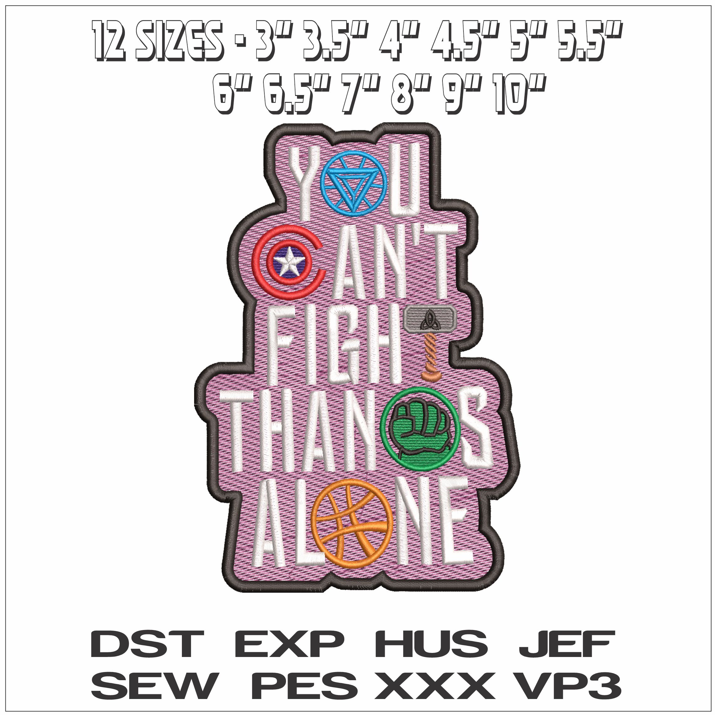 Thanos Moto Marvel Comics - Elegant embroidery design file - instant download — view 2