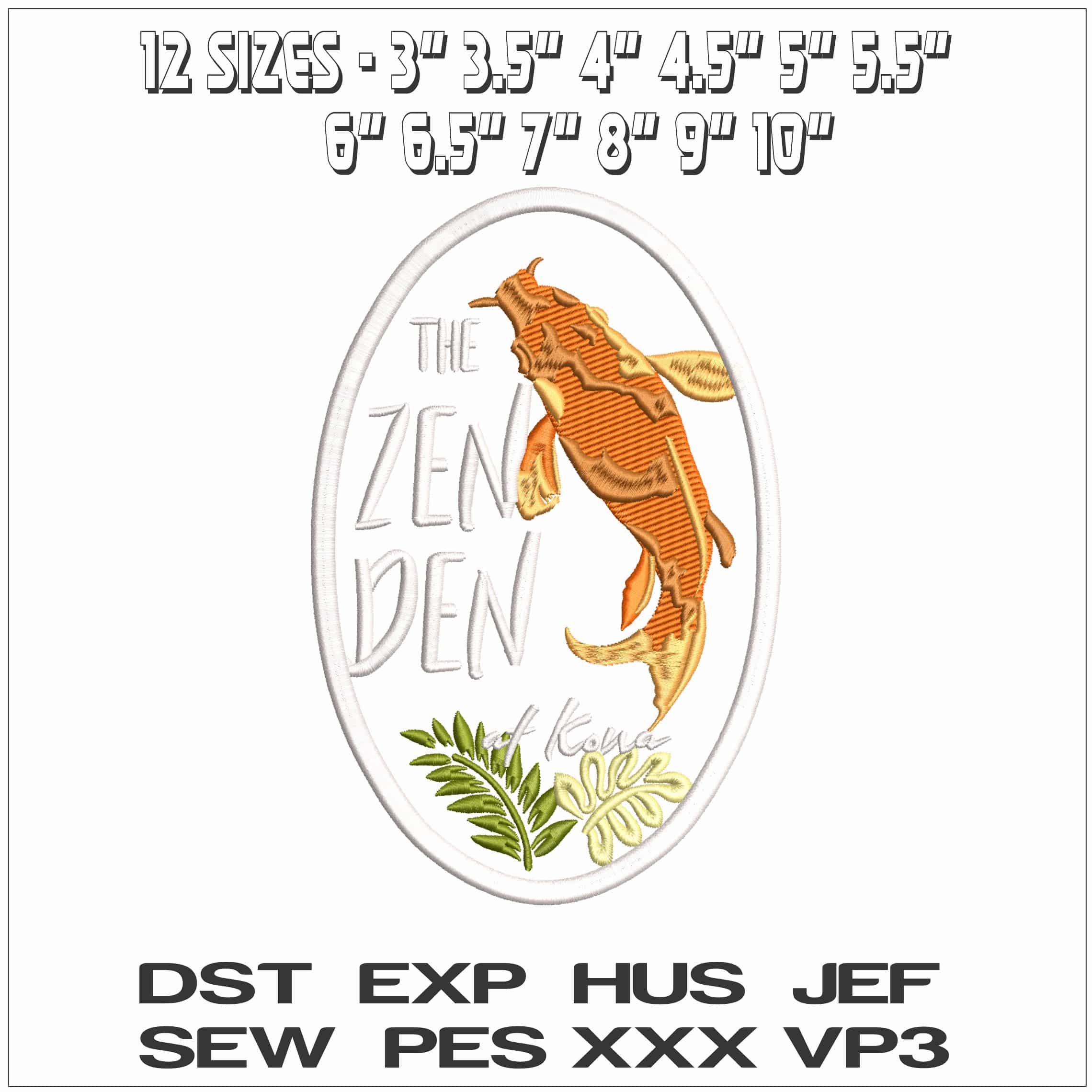The Zen Den - Elegant embroidery design file - instant download — view 2