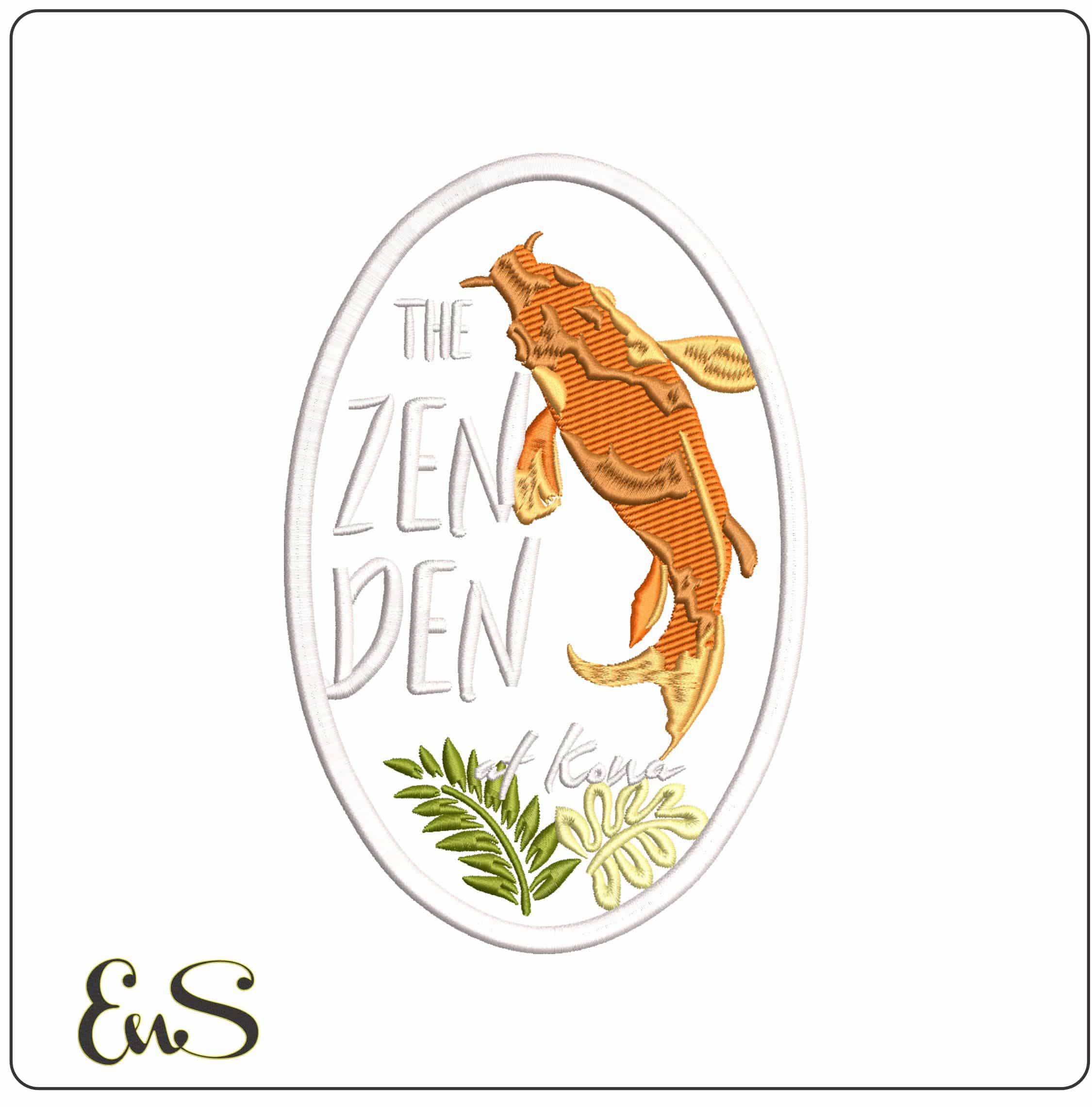 The Zen Den - Elegant embroidery design file - instant download