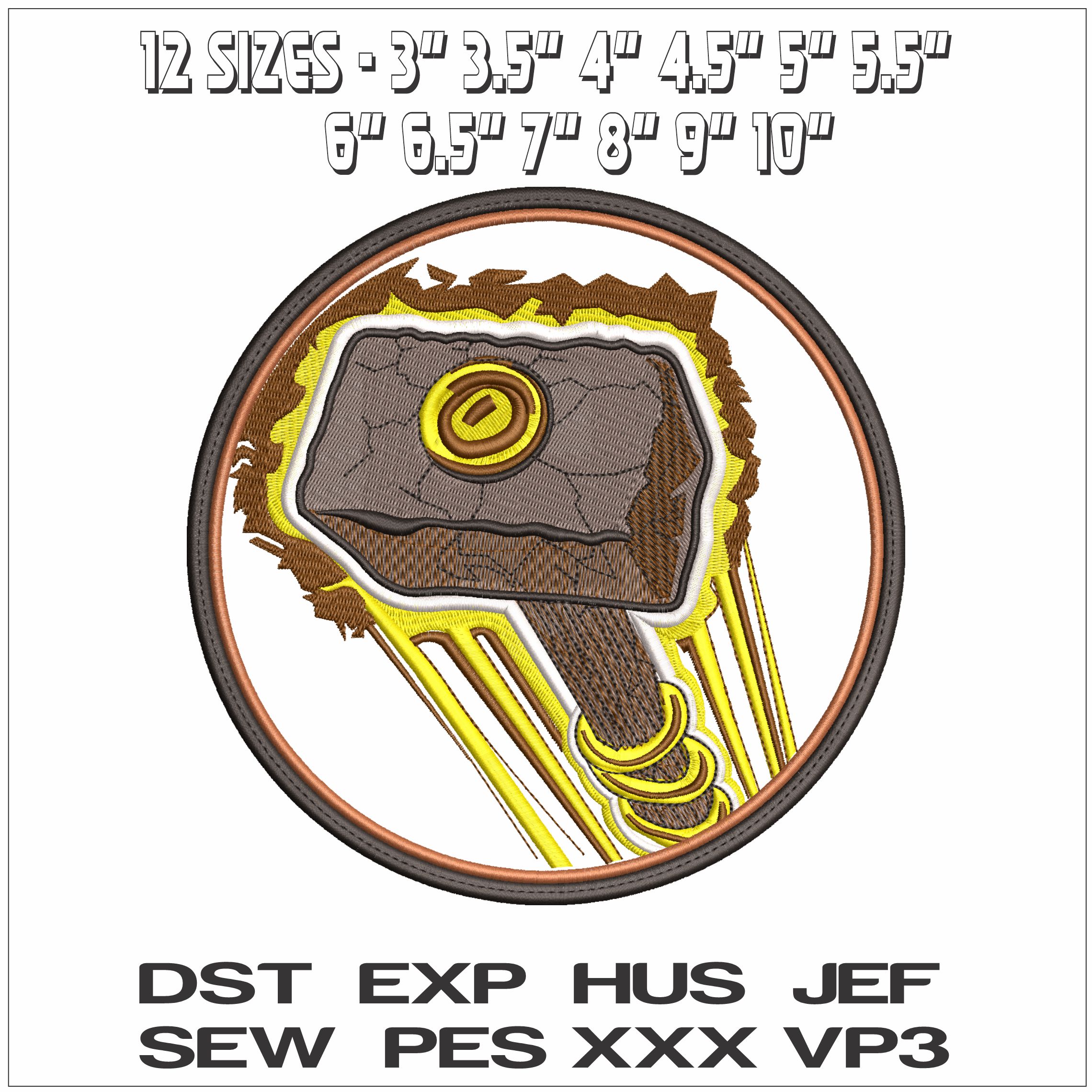 Thor Hammer Marvel Comics - Elegant embroidery design file - instant download — view 2