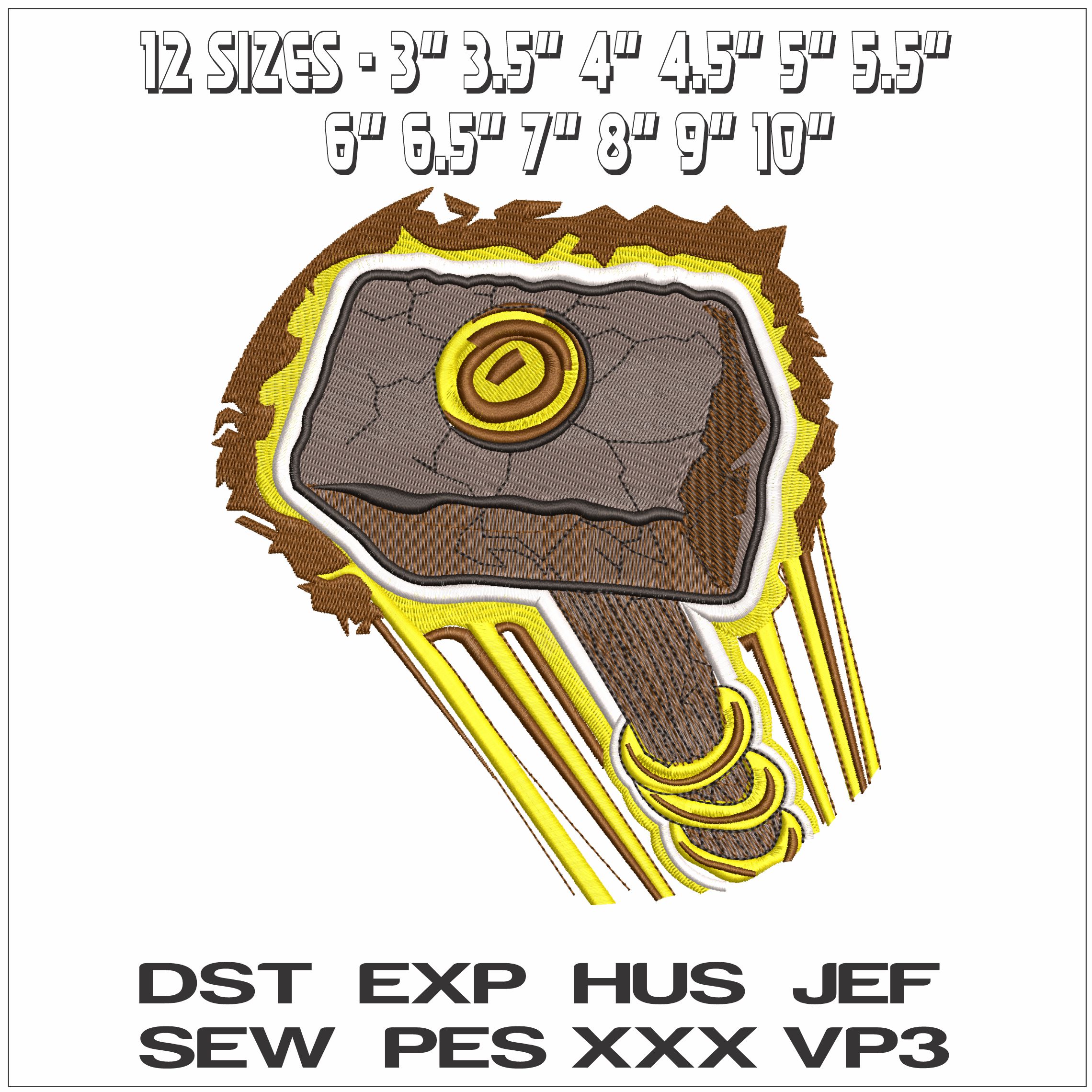 Thor Hammer Flying Marvel Comics - Elegant embroidery design file - instant download — view 2