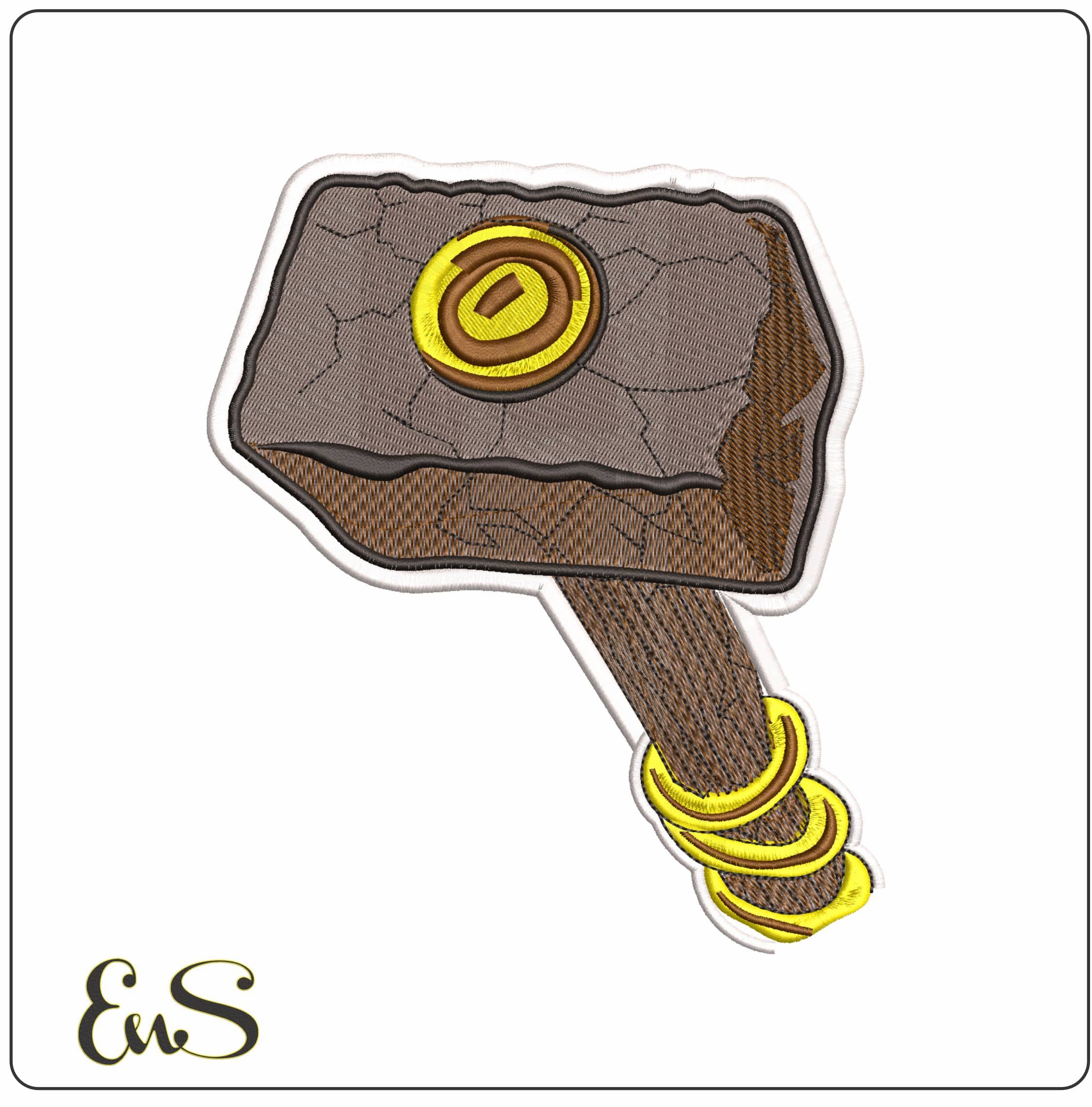 Thor Hammer Flying ready Marvel Comics - Elegant embroidery design file - instant download
