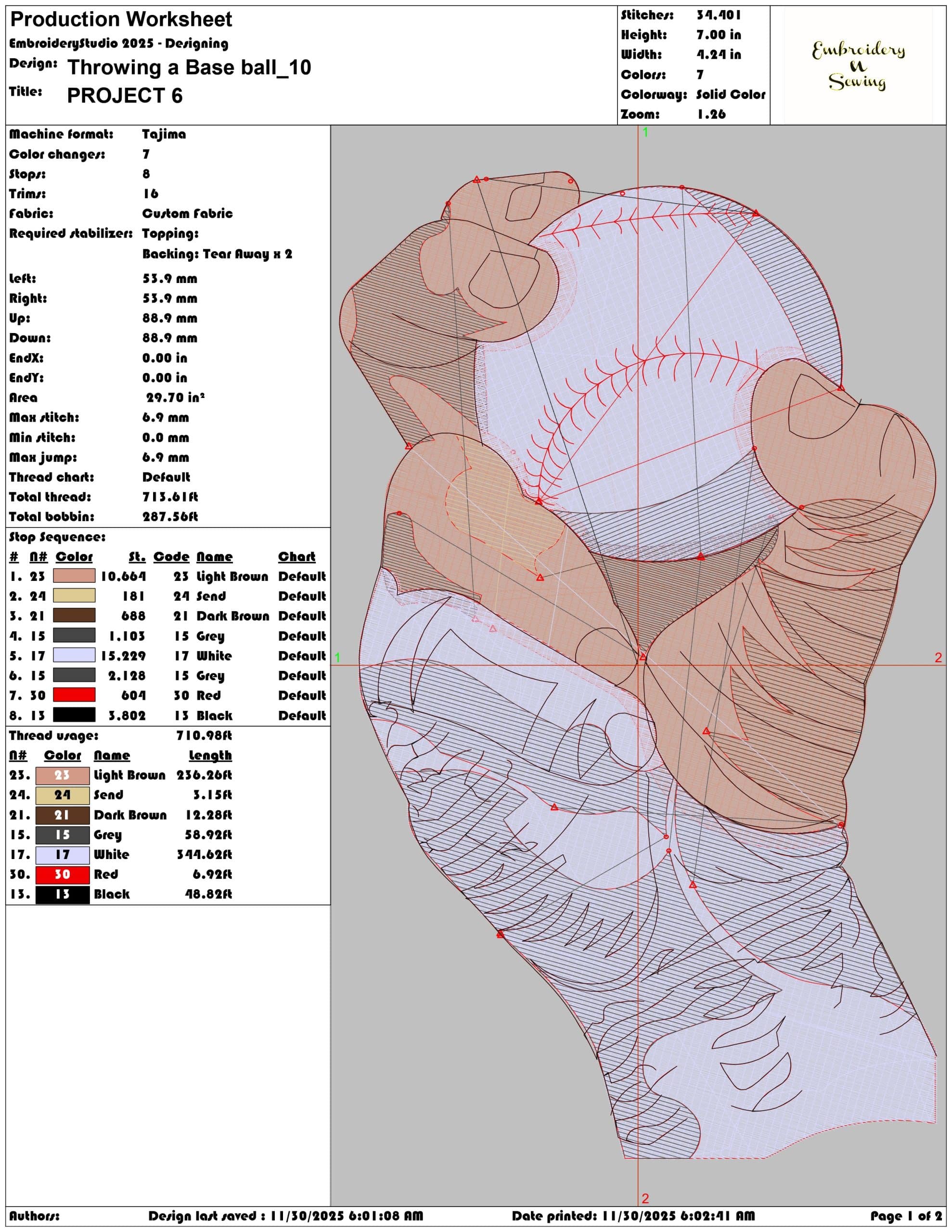 Throwing a Base ball - Elegant embroidery design file - instant download — view 3