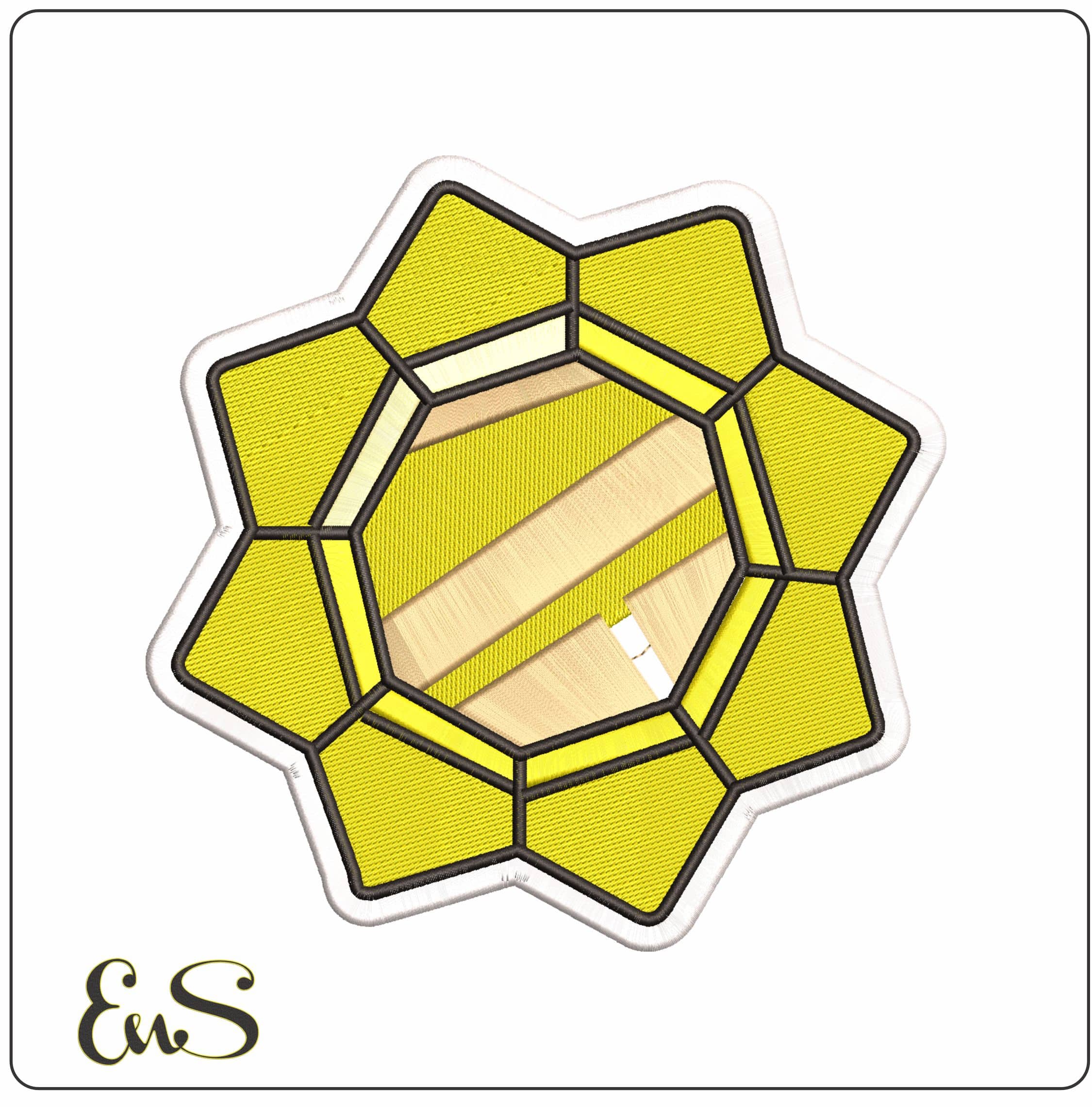 Thunder Badge Pokestone Anime - Elegant embroidery design file - instant download