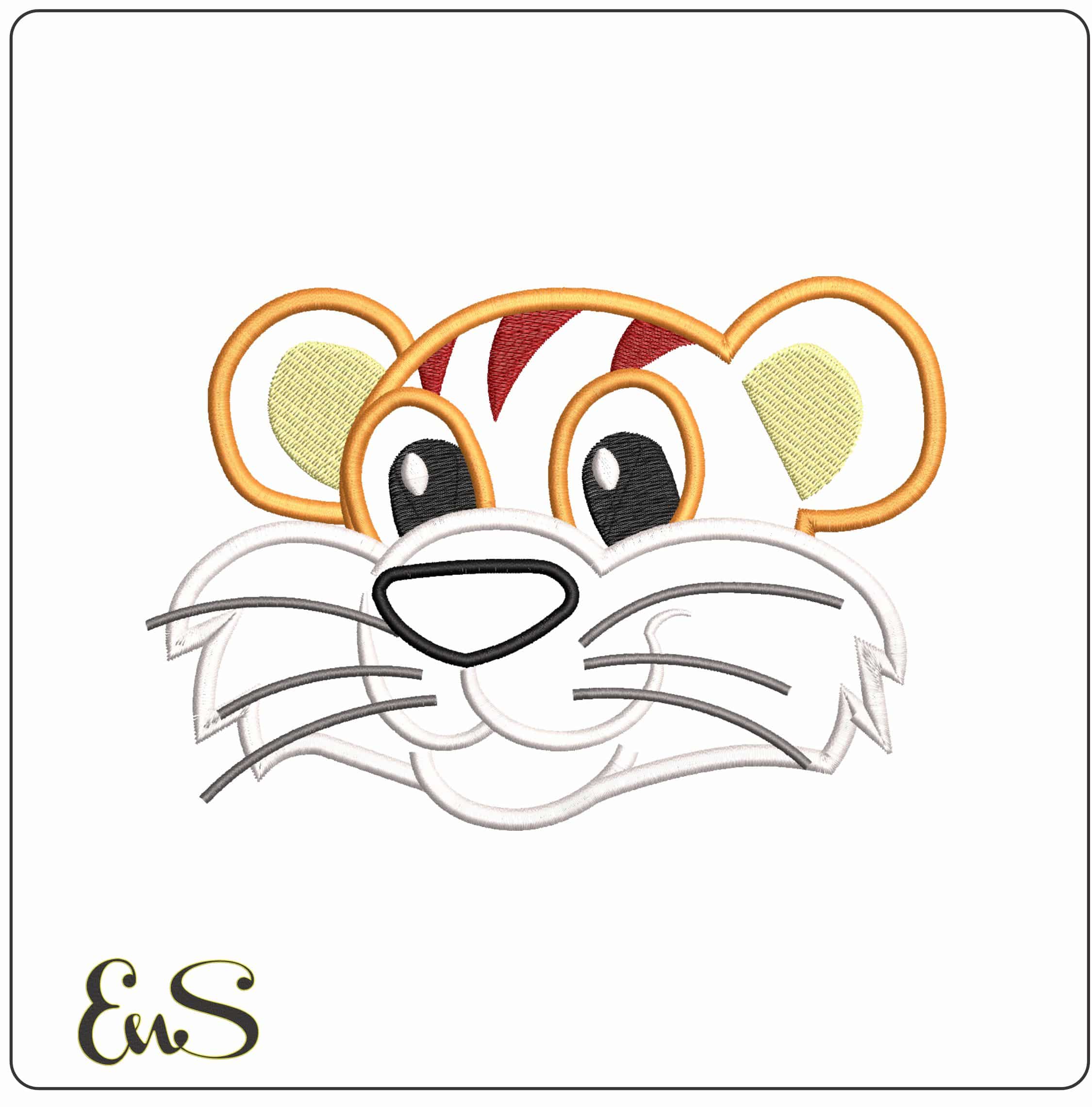 Tiger Applique - Elegant embroidery design file - instant download