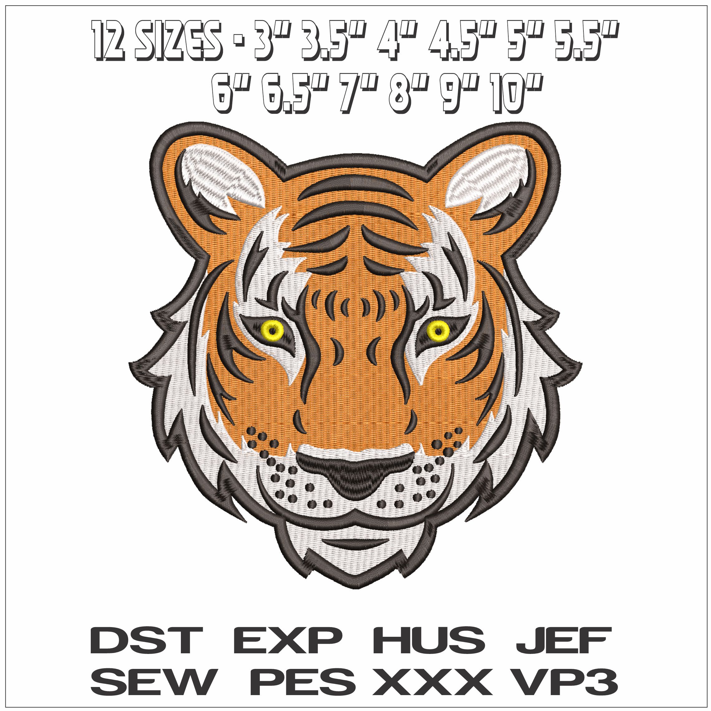 Tigers Head - Elegant embroidery design file - instant download — view 2