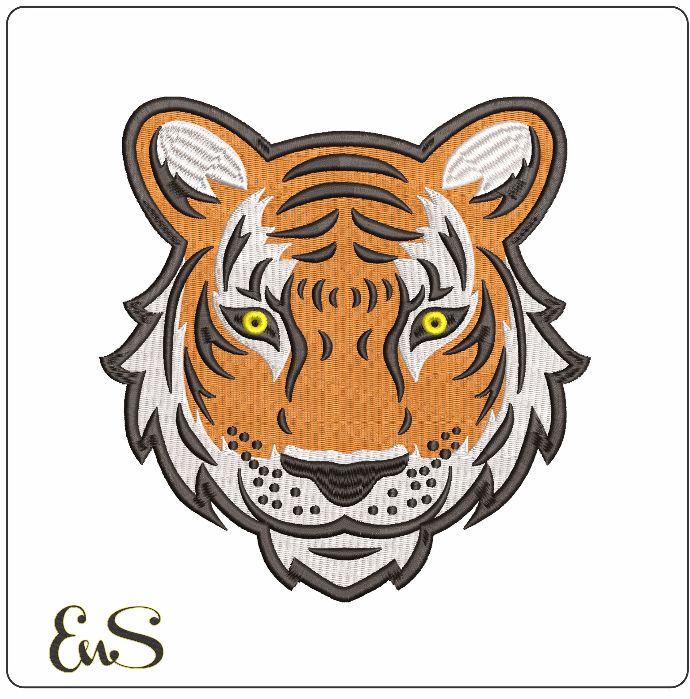 Tigers Head - Elegant embroidery design file - instant download