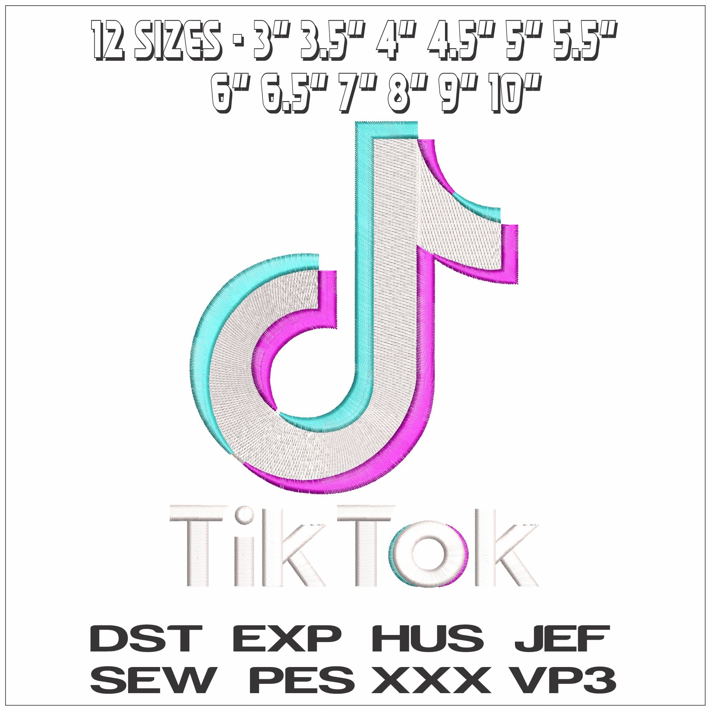 TIKTOK Logo- Elegant embroidery design file - instant download — view 2