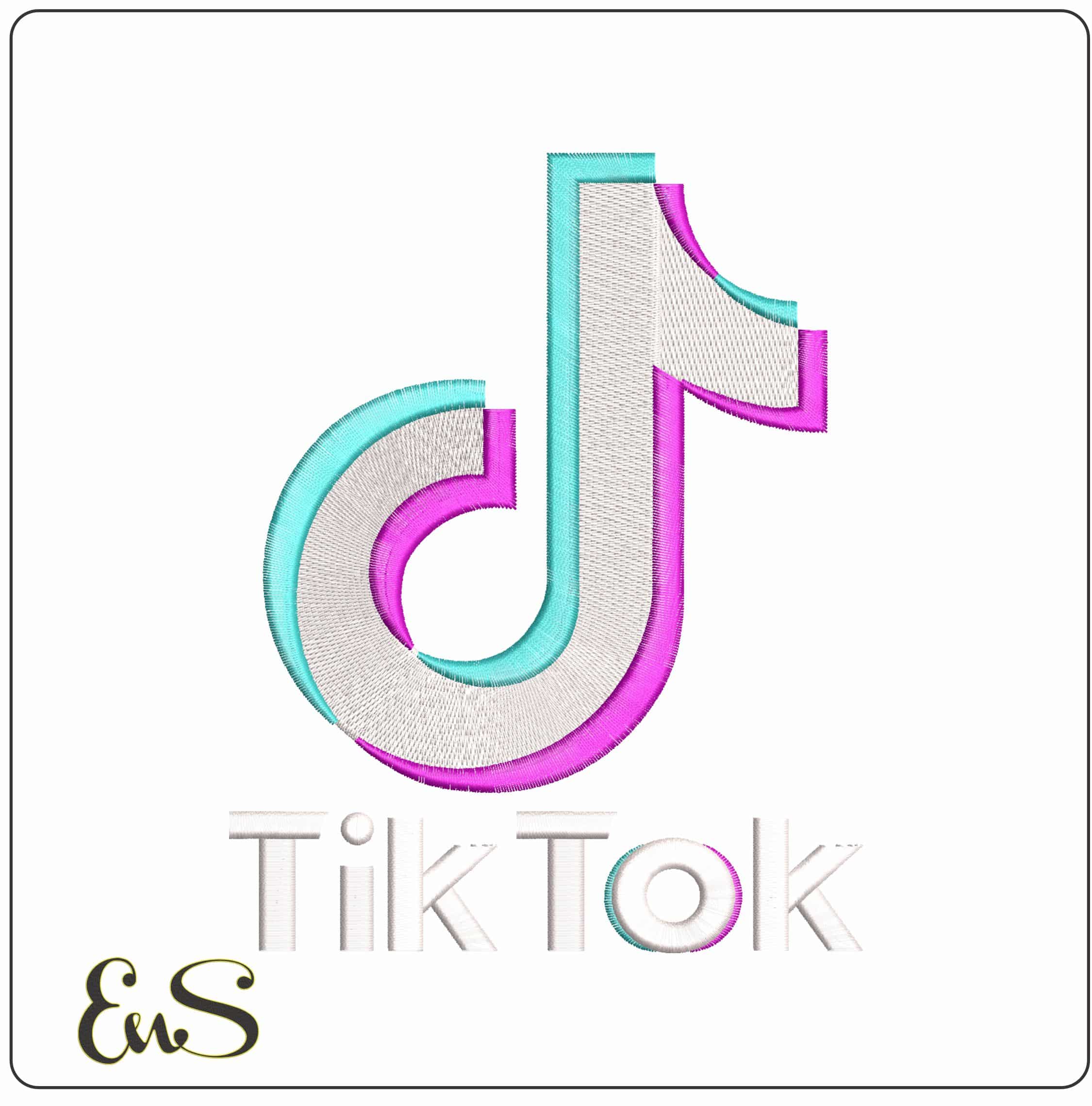 TIKTOK Logo- Elegant embroidery design file - instant download