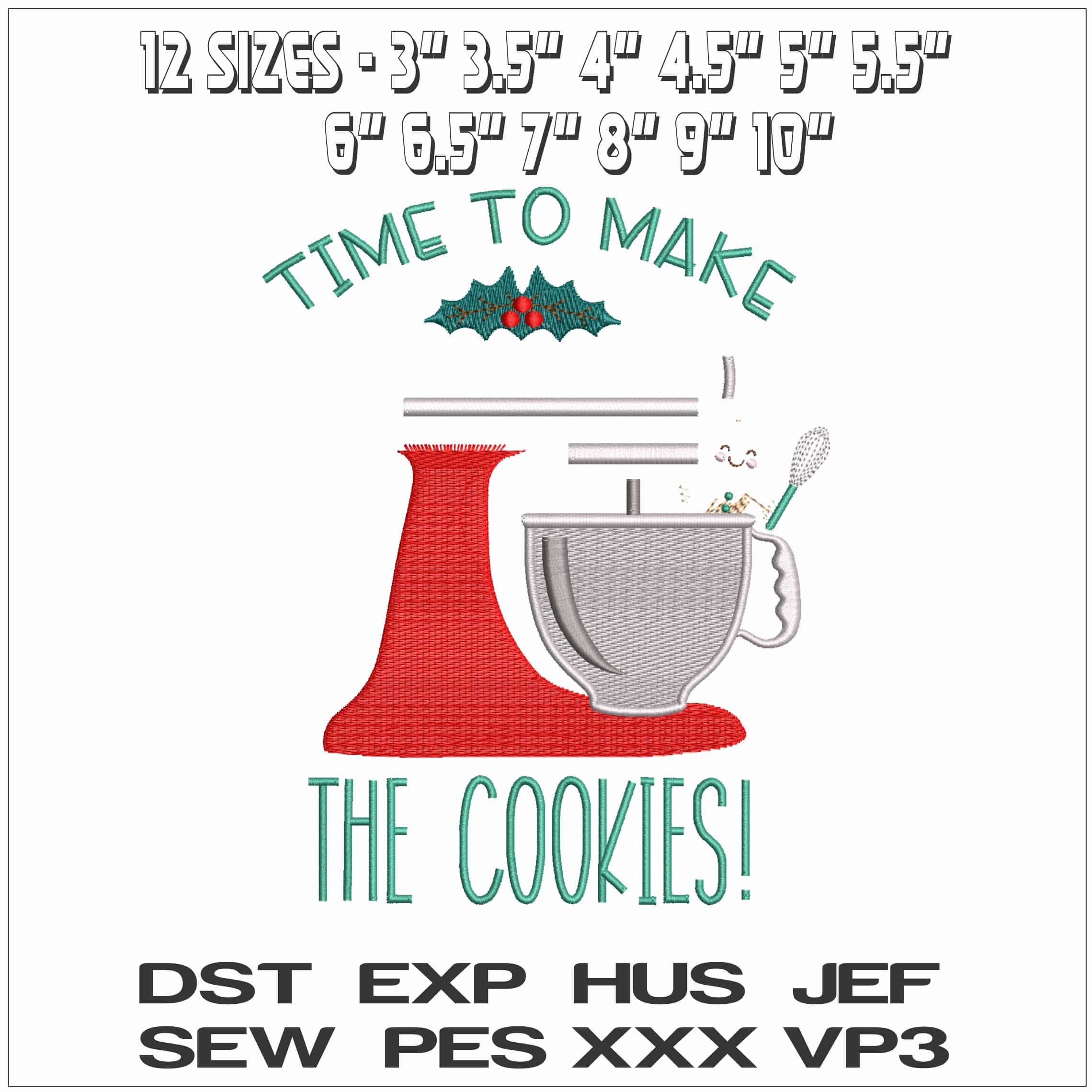 Time to Make cookies- Elegant embroidery design file - instant download — view 2
