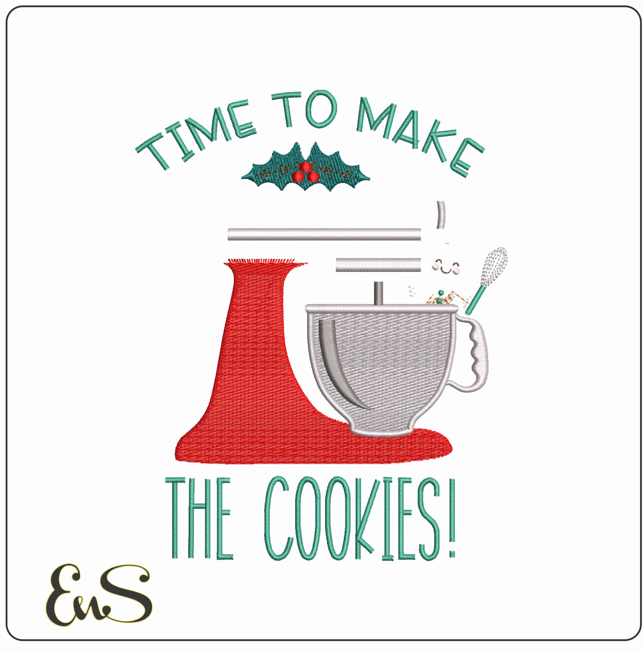 Time to Make cookies- Elegant embroidery design file - instant download