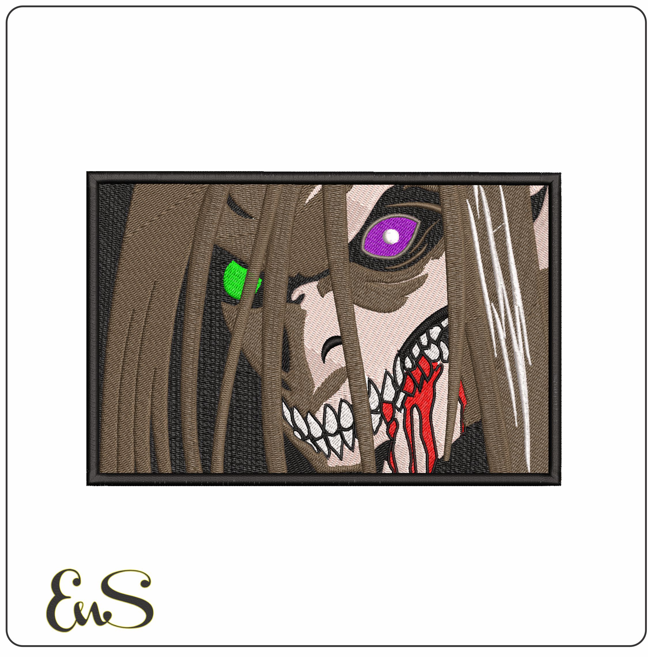 Titan for of Eren Yeager Attck on Titan Anime- Elegant embroidery design file - instant download