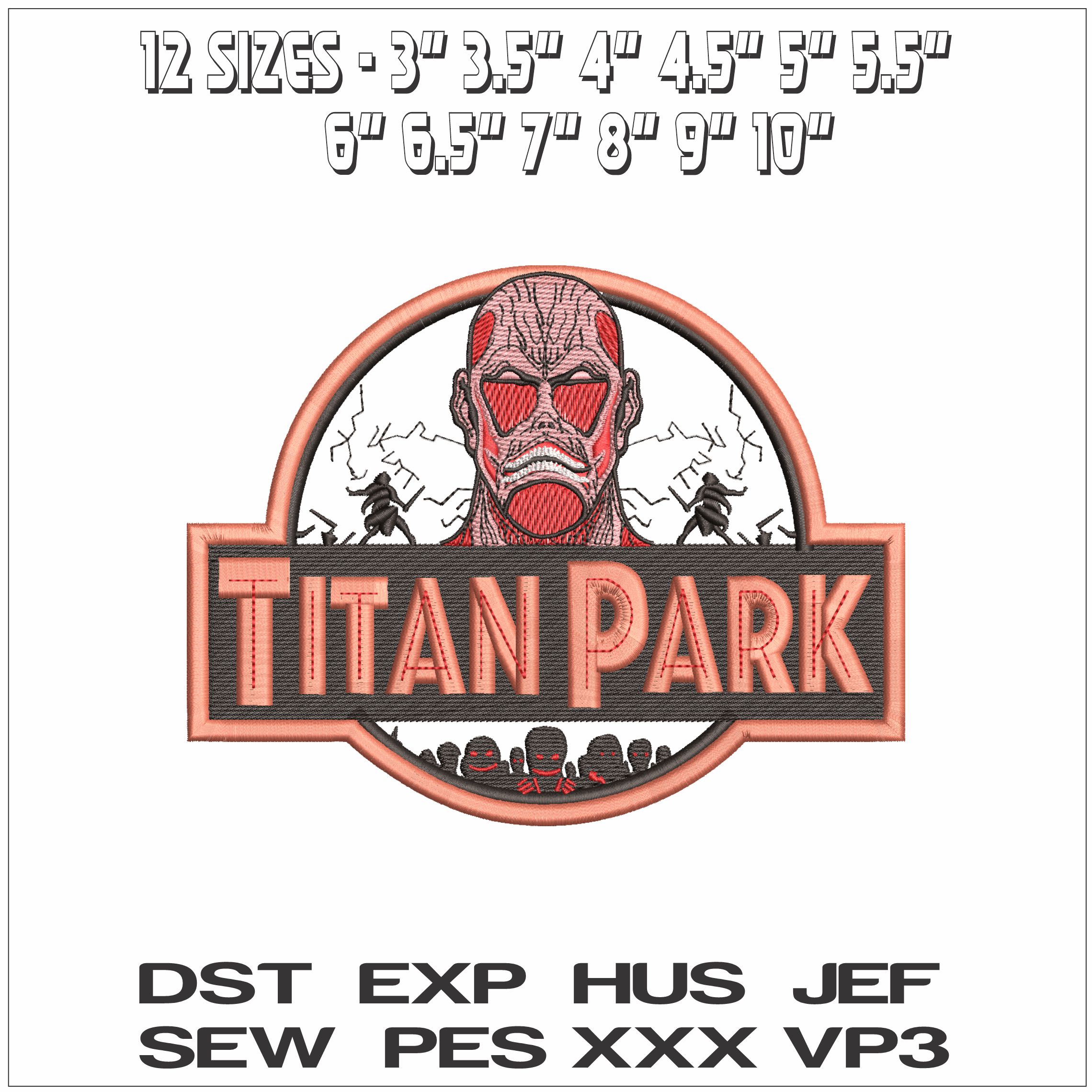 Titan Park Logo- Elegant embroidery design file - instant download — view 2