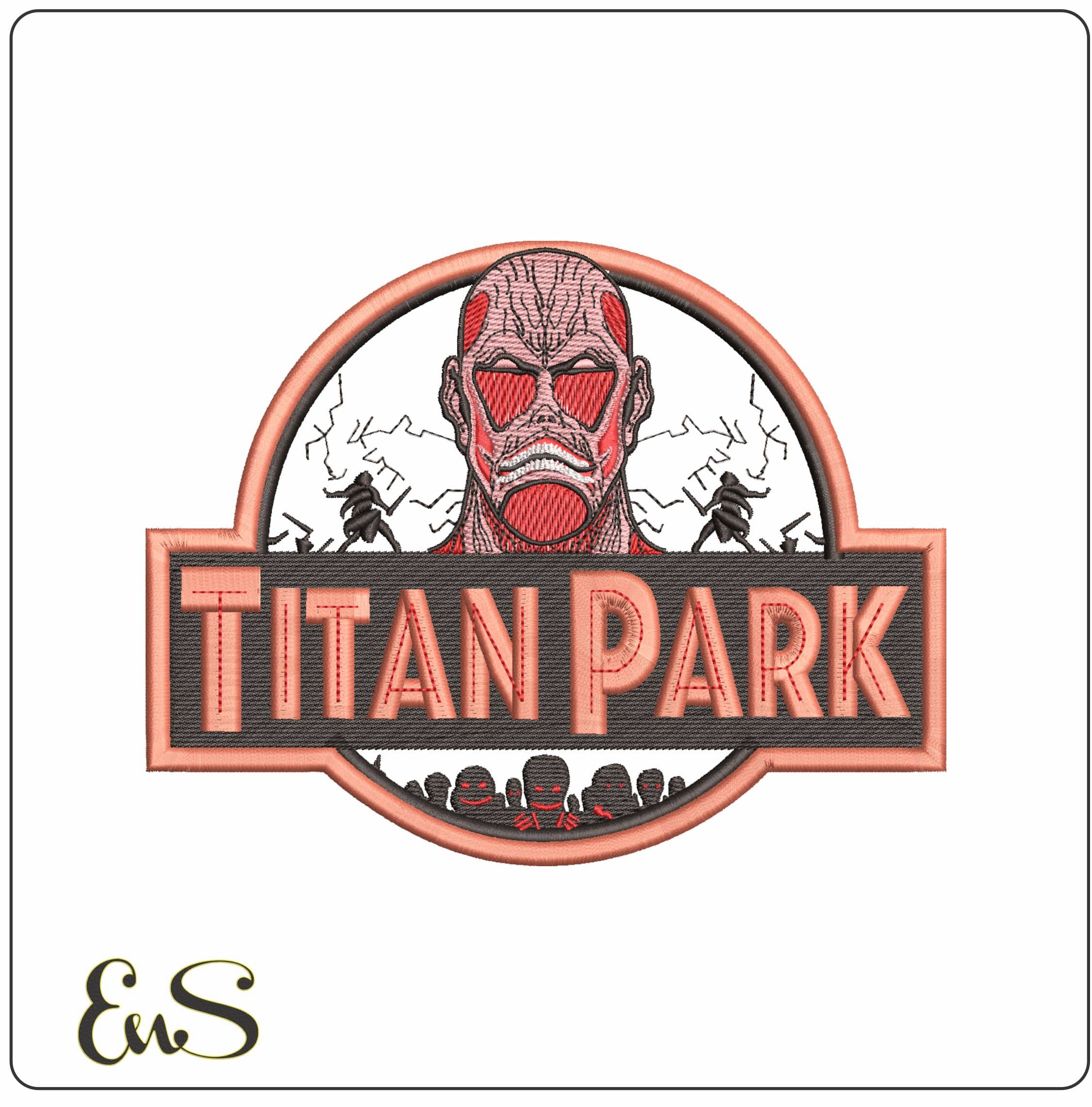 Titan Park Logo- Elegant embroidery design file - instant download
