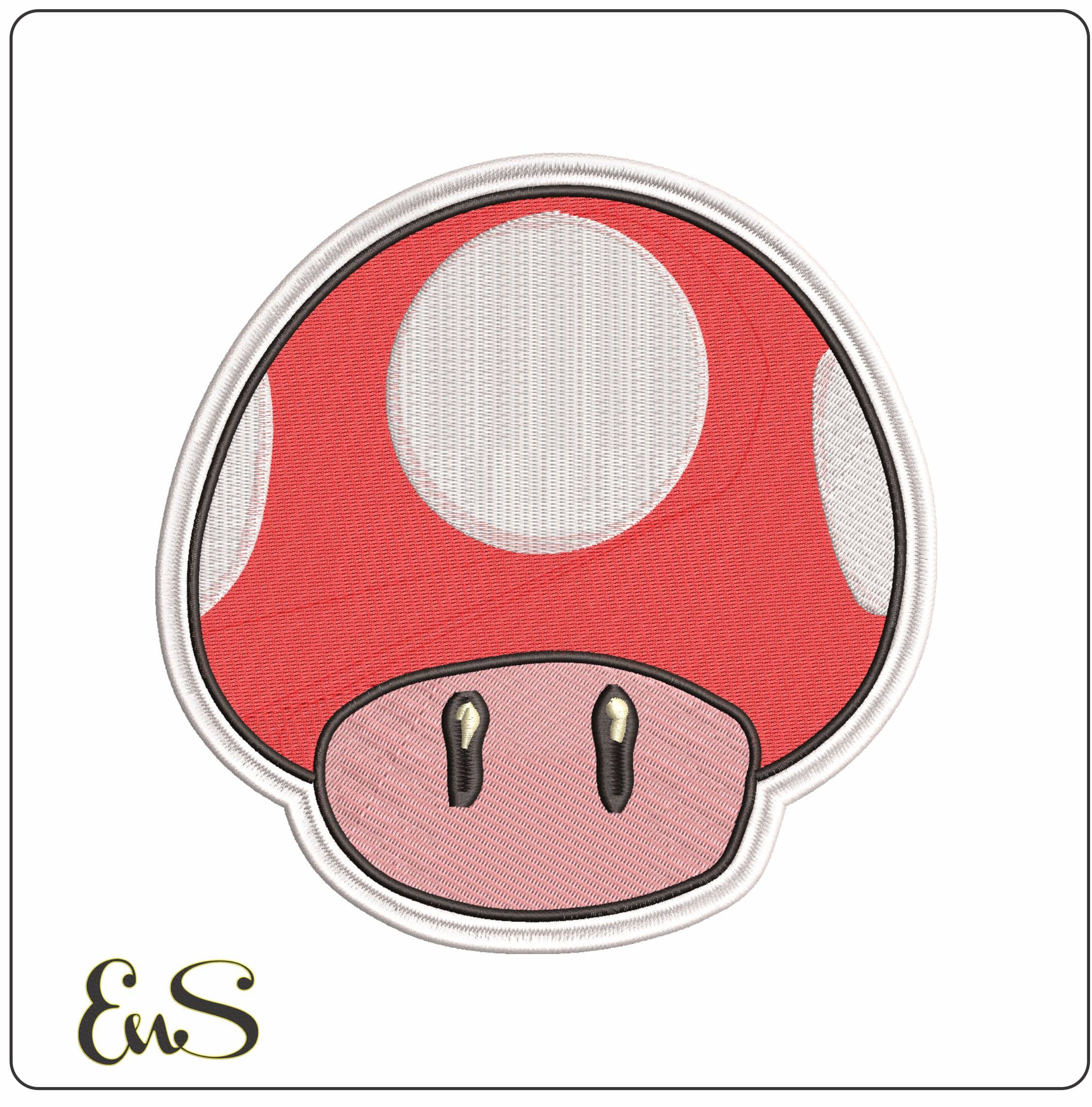 Toad Mushroom Super Mario- Elegant embroidery design file - instant download