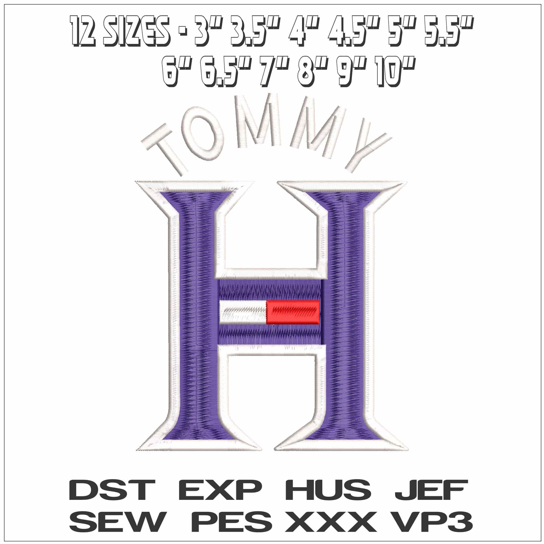 Tommy H- Elegant embroidery design file - instant download — view 2
