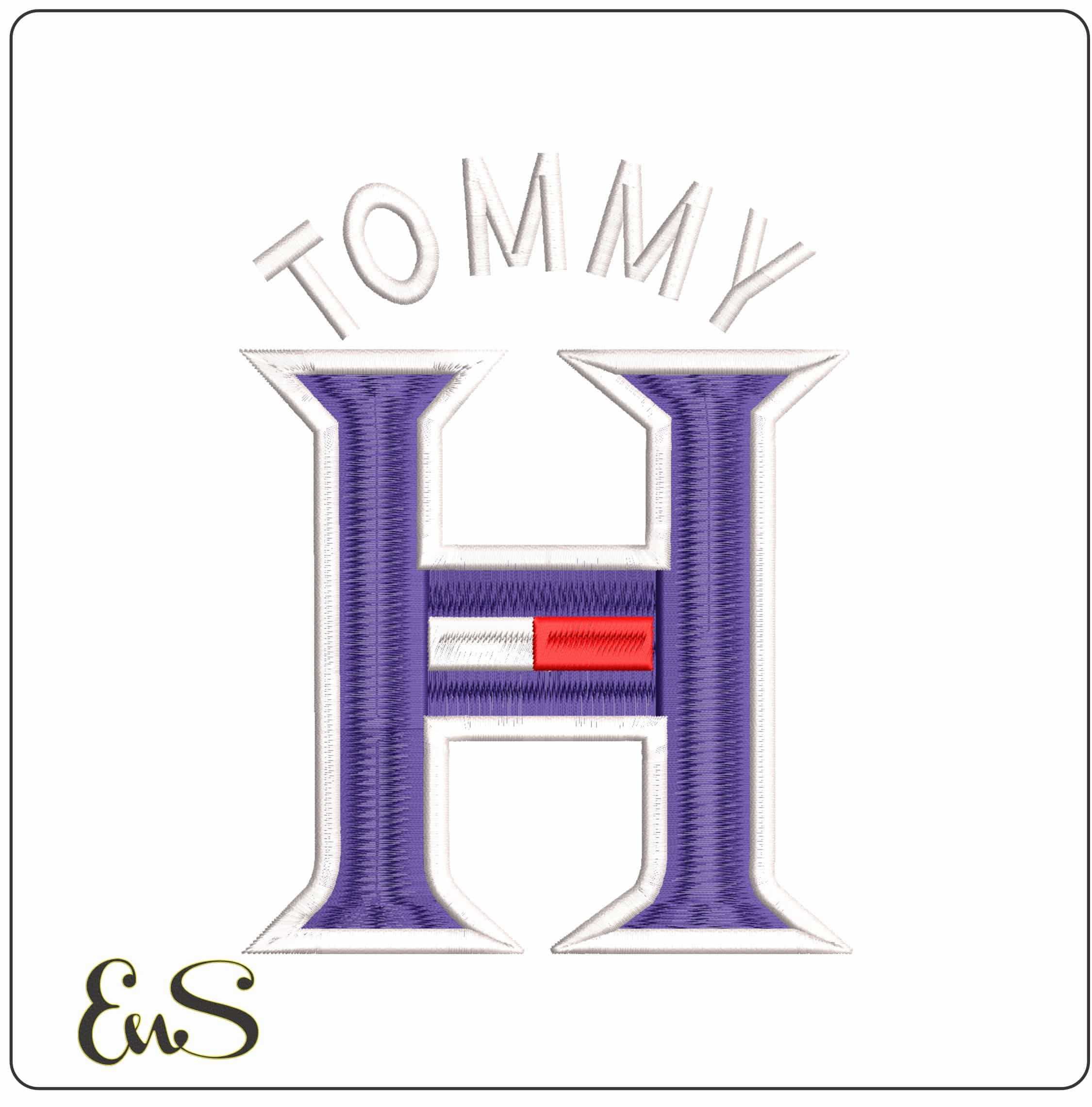 Tommy H- Elegant embroidery design file - instant download