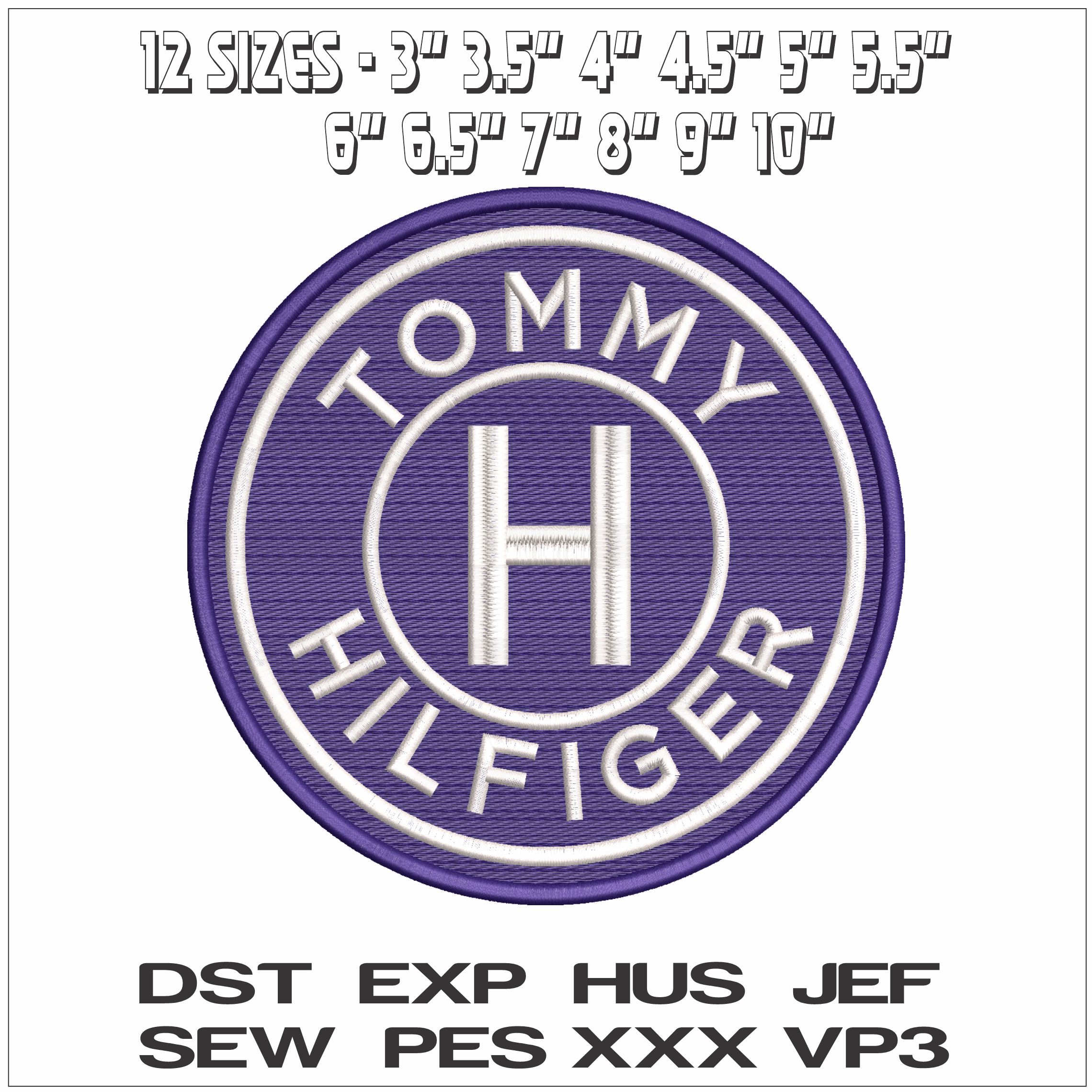 Tommy Hilfiger Circle- Elegant embroidery design file - instant download — view 2