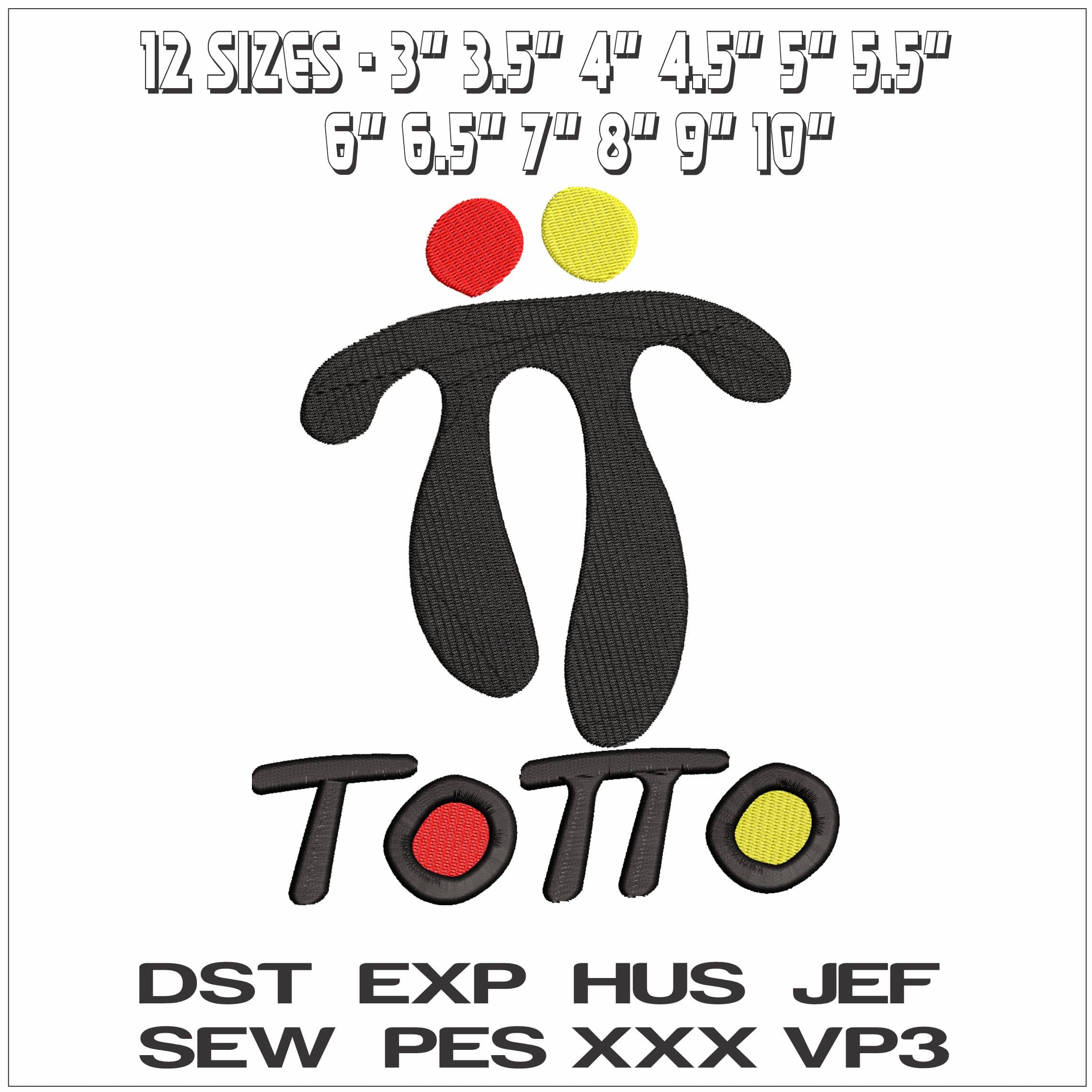 ToTo Logo- Elegant embroidery design file - instant download — view 2