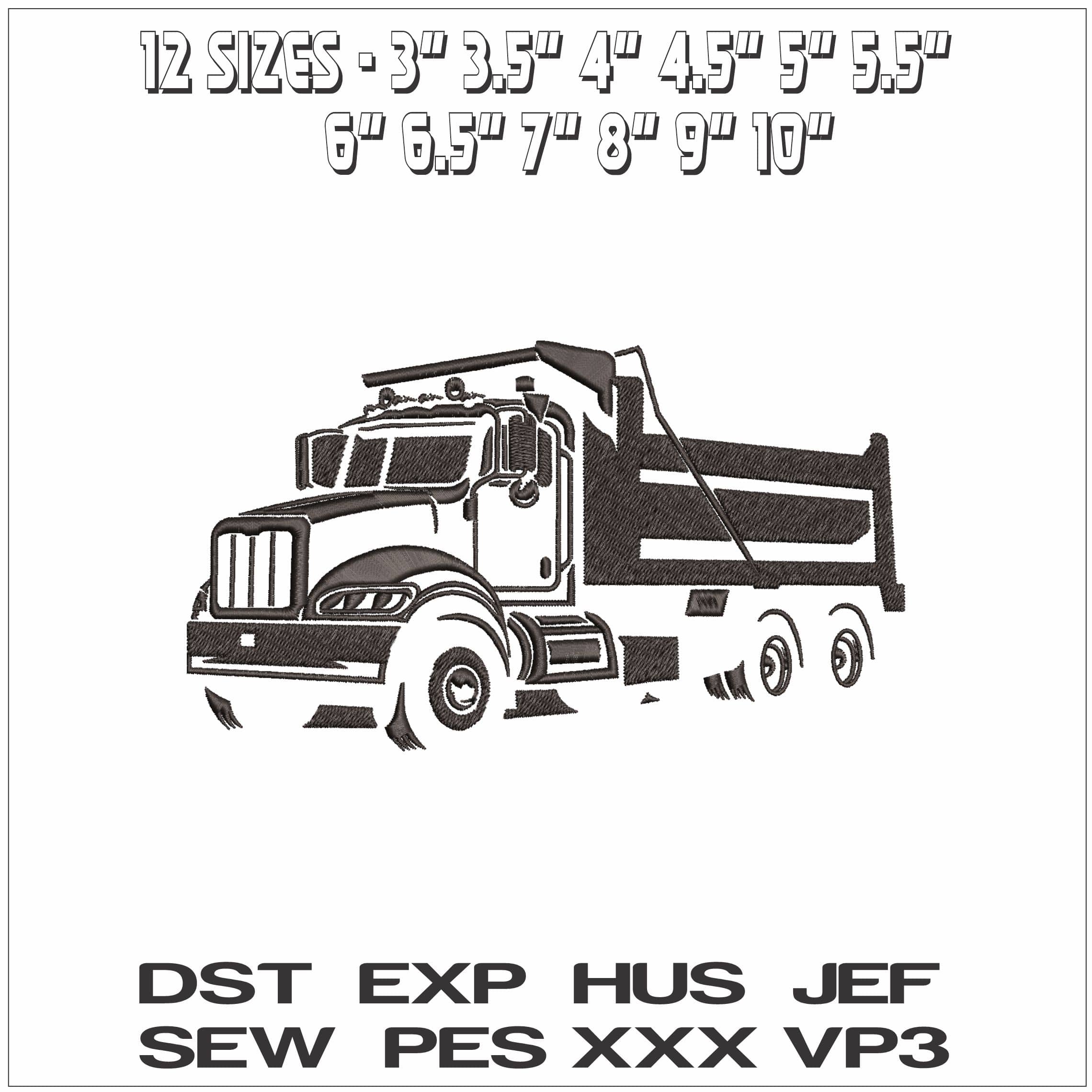 Truck Shadow- Elegant embroidery design file - instant download — view 2