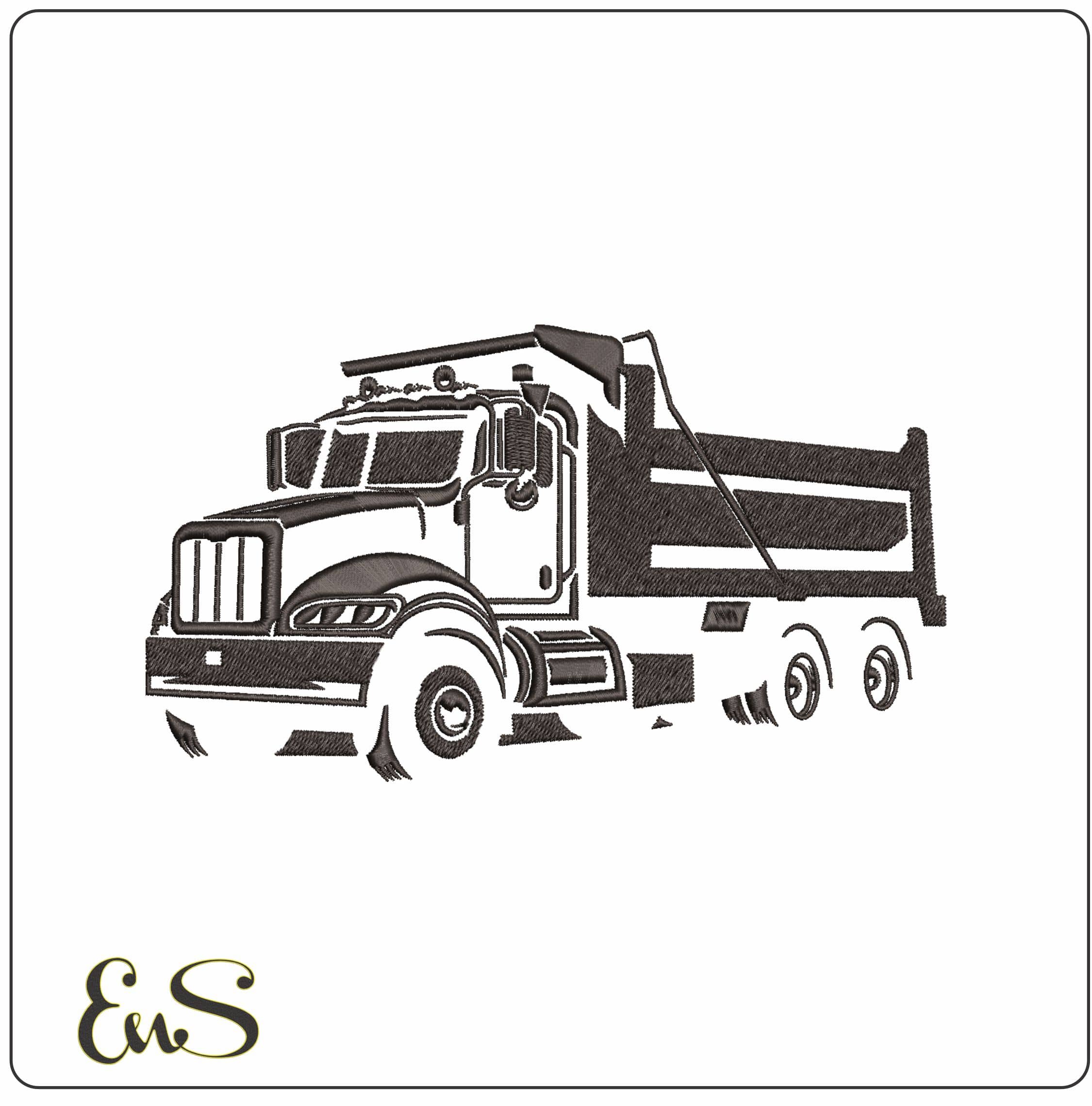 Truck Shadow- Elegant embroidery design file - instant download