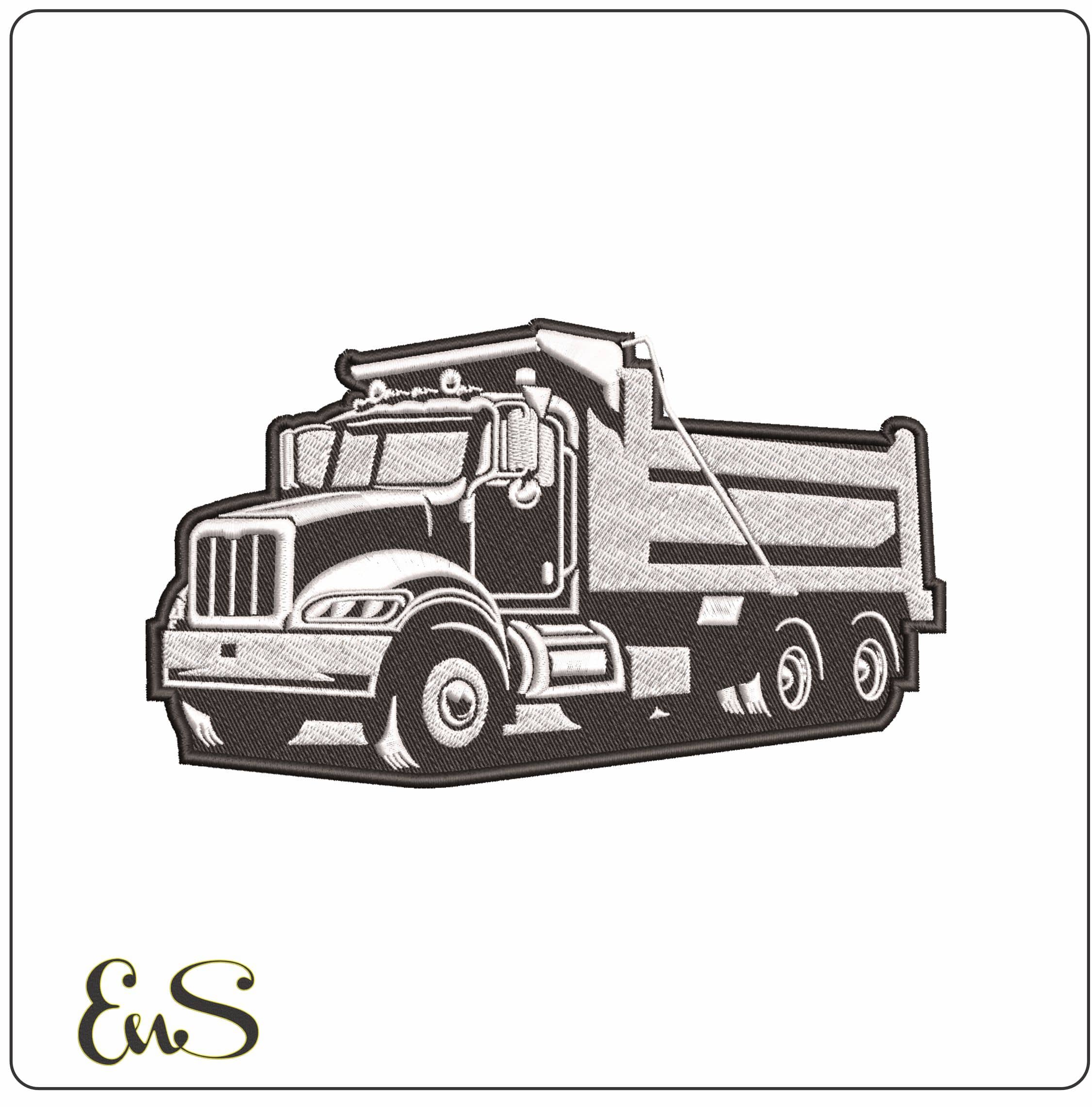 Truck Silohette- Elegant embroidery design file - instant download
