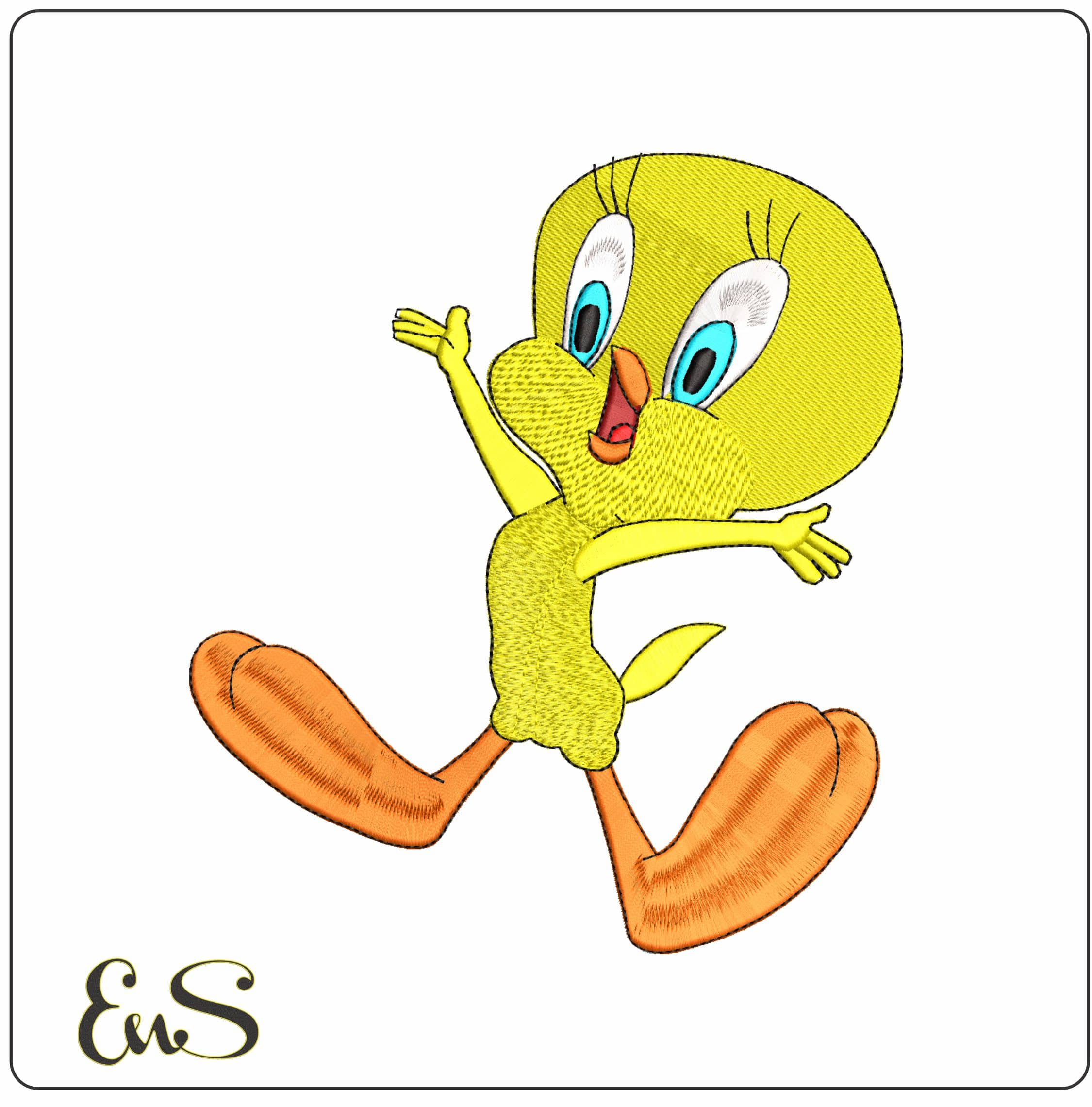Tweety Pie Looney Tunes- Elegant embroidery design file - instant download