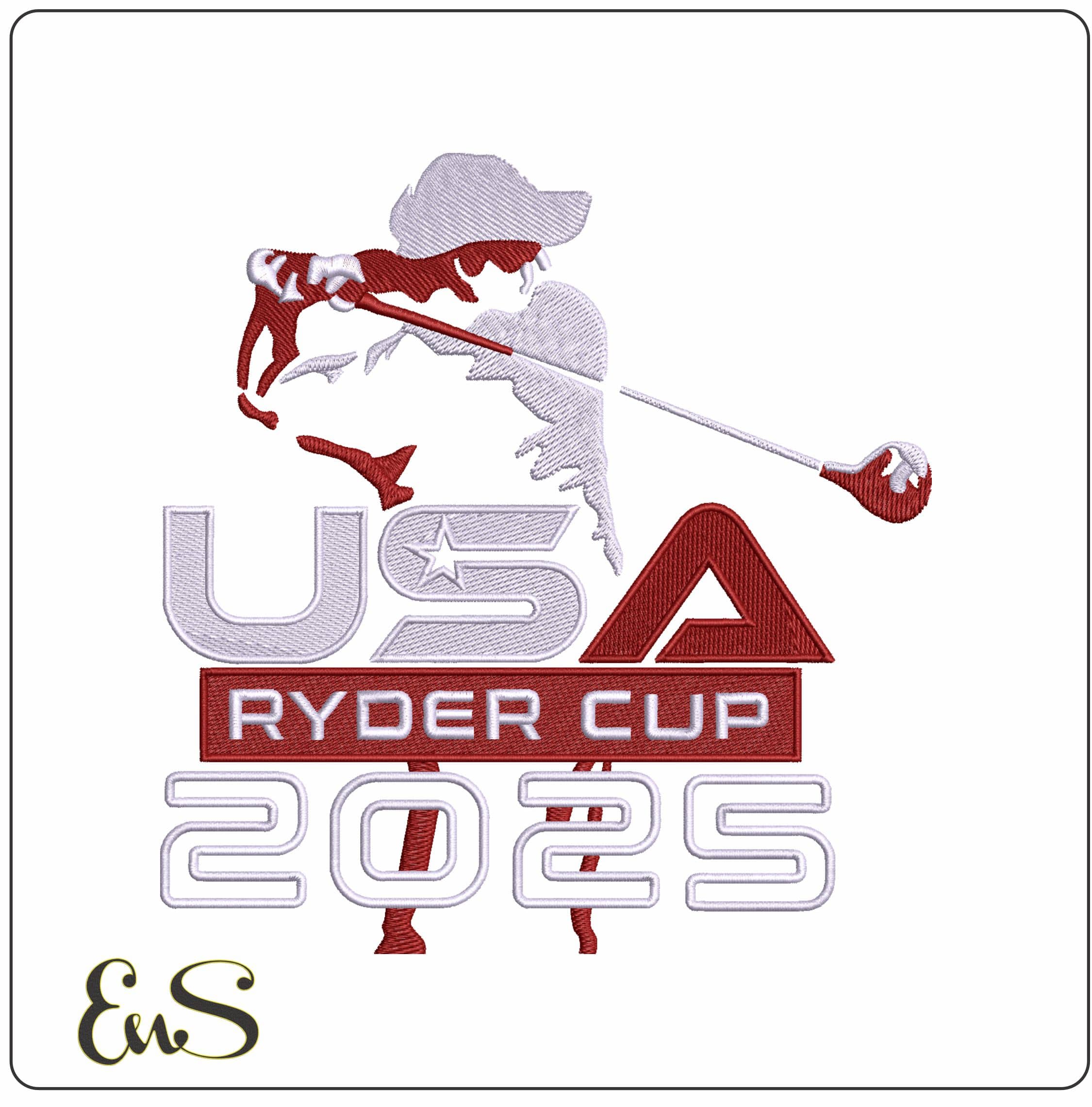 USA Ryder Cup Back- Elegant embroidery design file - instant download