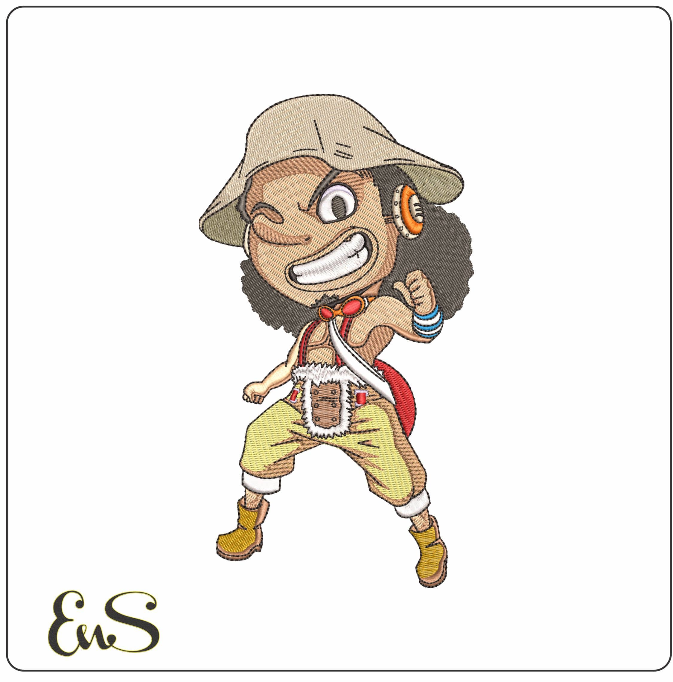 Usopp One Piece Anime- Elegant embroidery design file - instant download