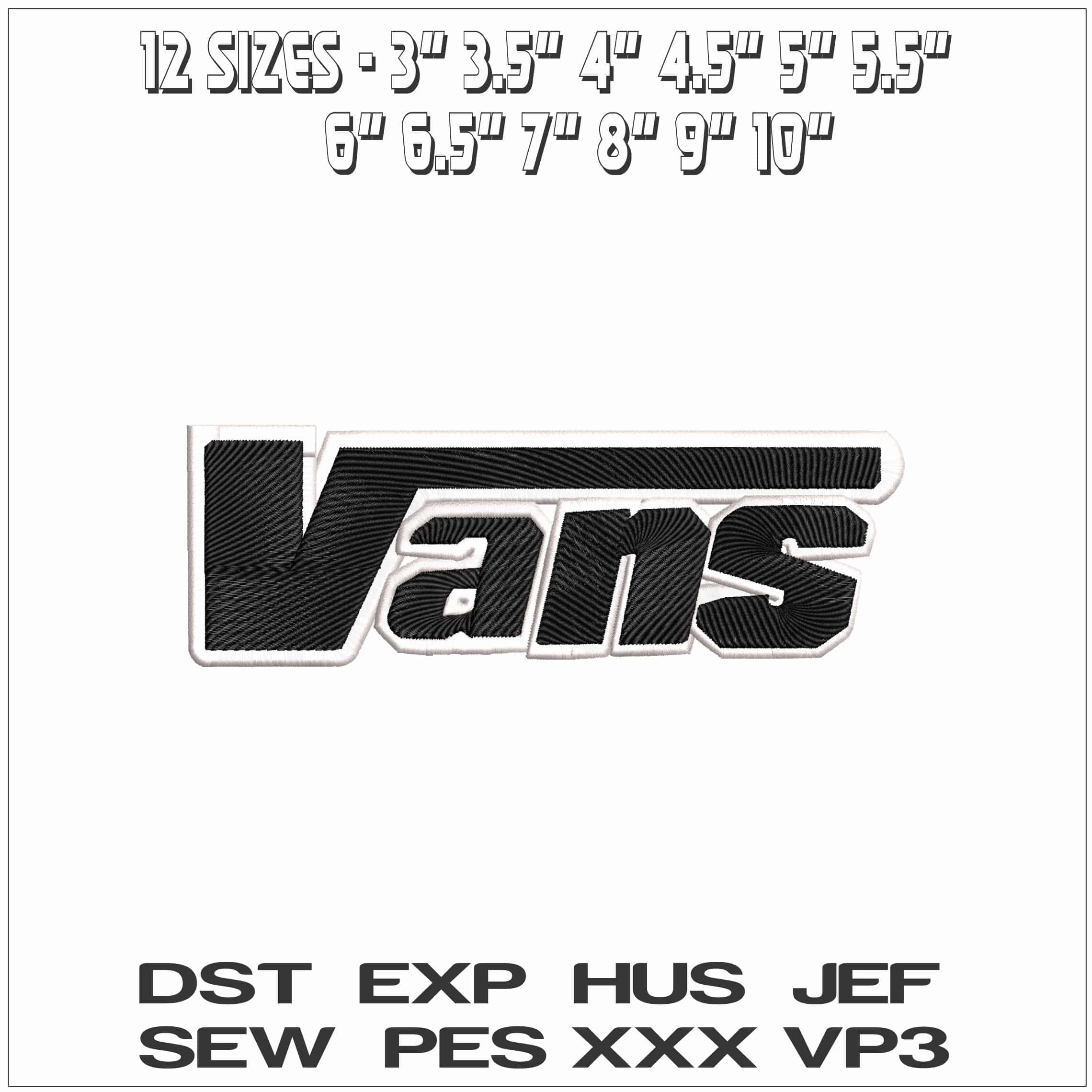 Vans- Elegant embroidery design file - instant download — view 2