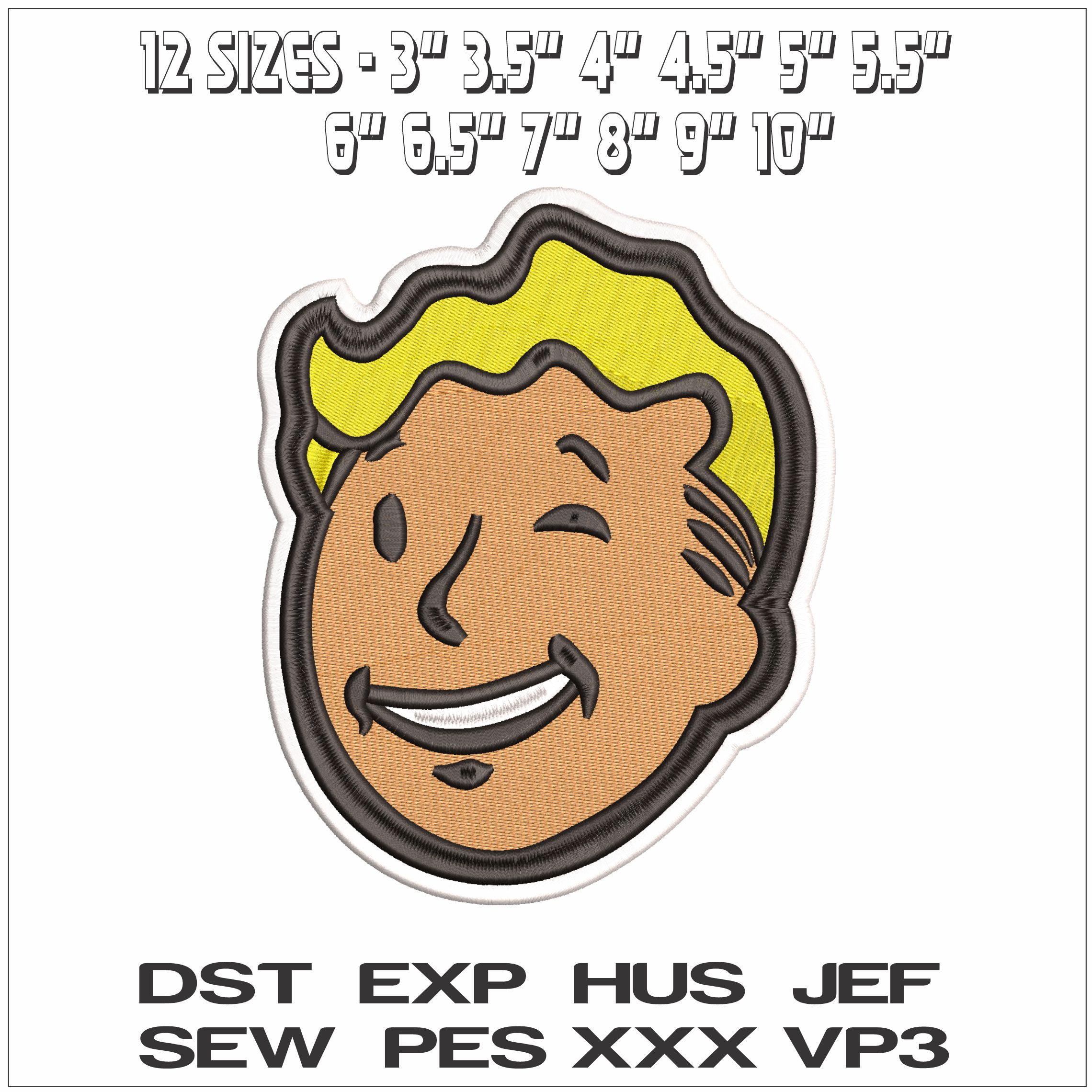 Vault Boy Fall out- Elegant embroidery design file - instant download — view 2