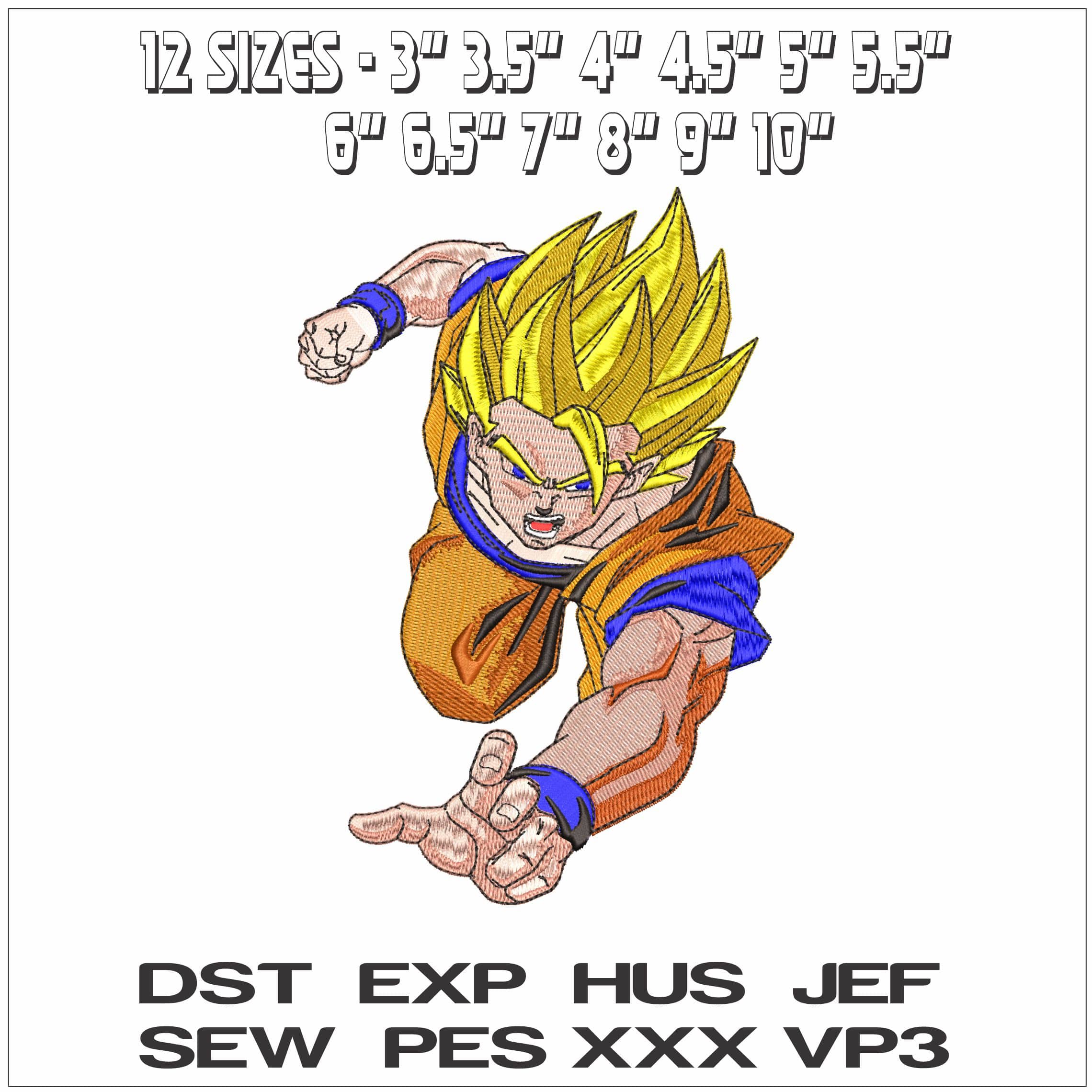 Vegata Attacking Anime- Elegant embroidery design file - instant download — view 2