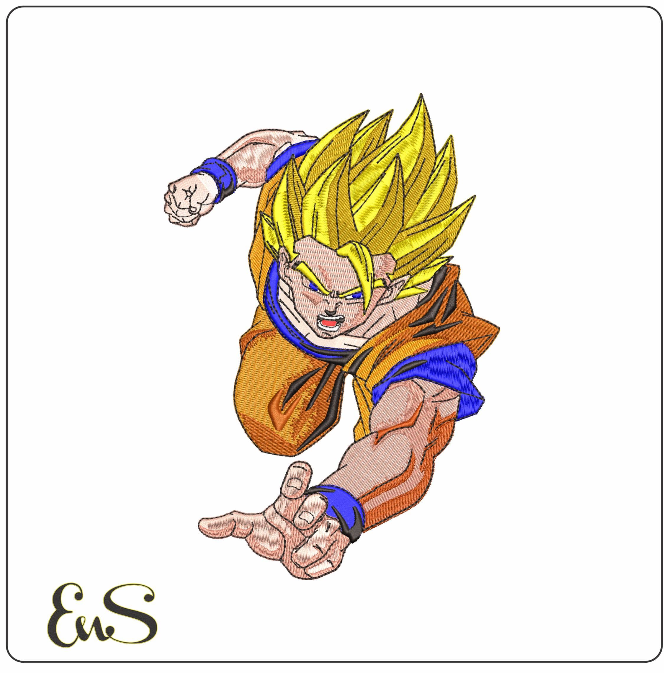 Vegata Attacking Anime- Elegant embroidery design file - instant download