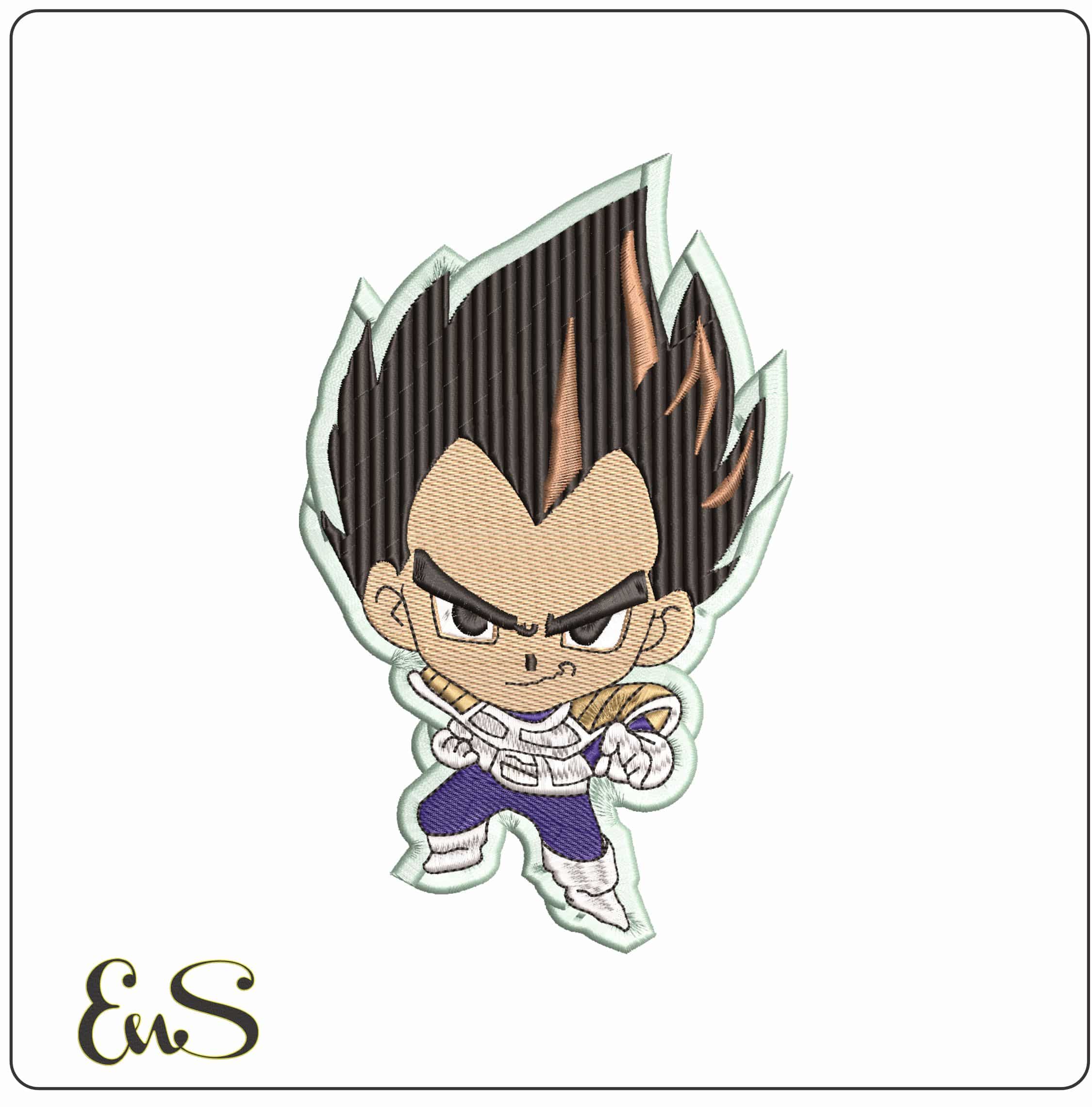 Vegatta Chibi Anime- Elegant embroidery design file - instant download